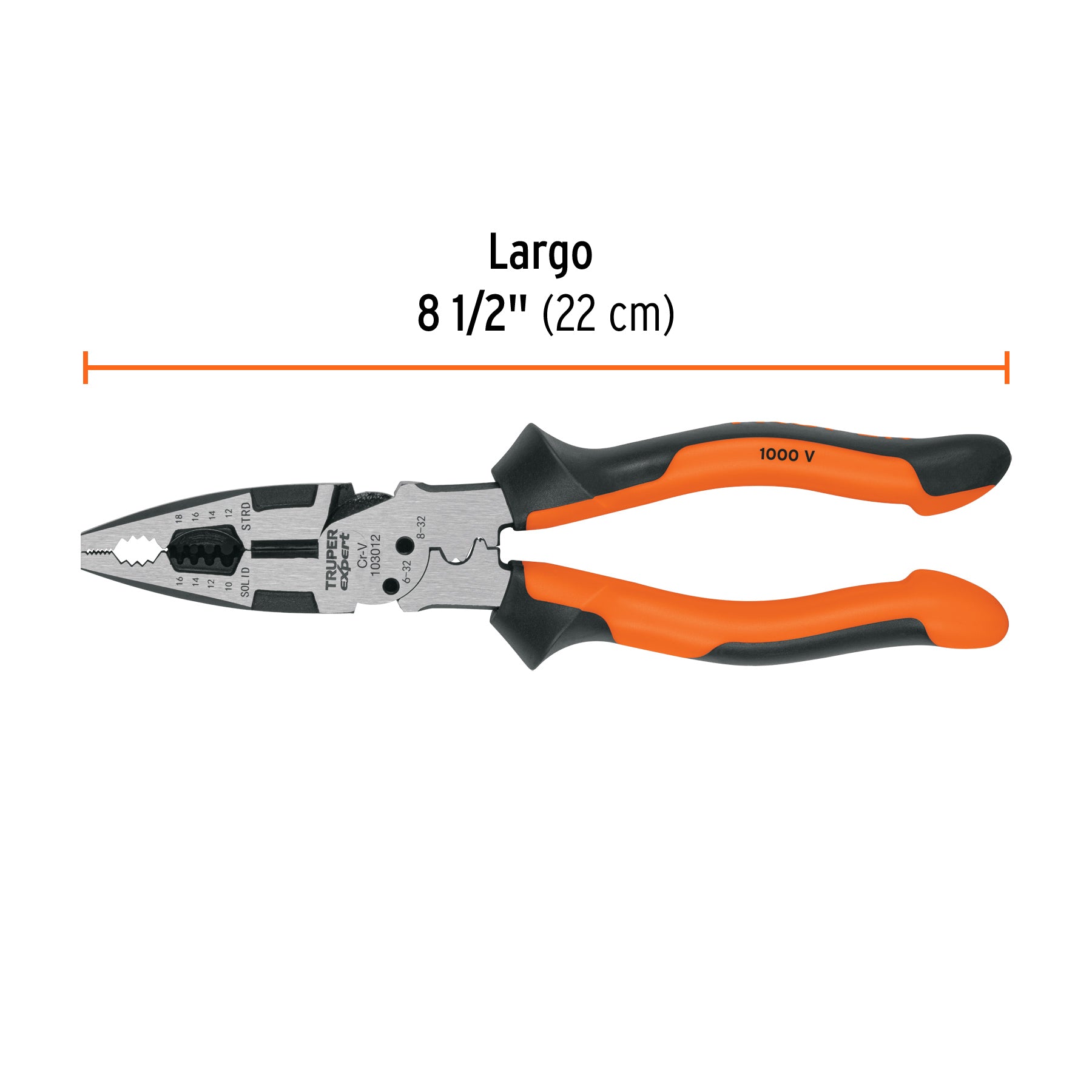 Pinza multiuso 8' electricista, comfort grip, Truper Expert