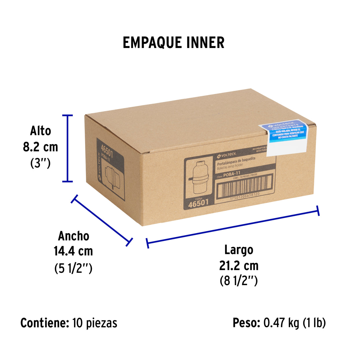 Portalámpara de baquelita, con interruptor de barra, Volteck