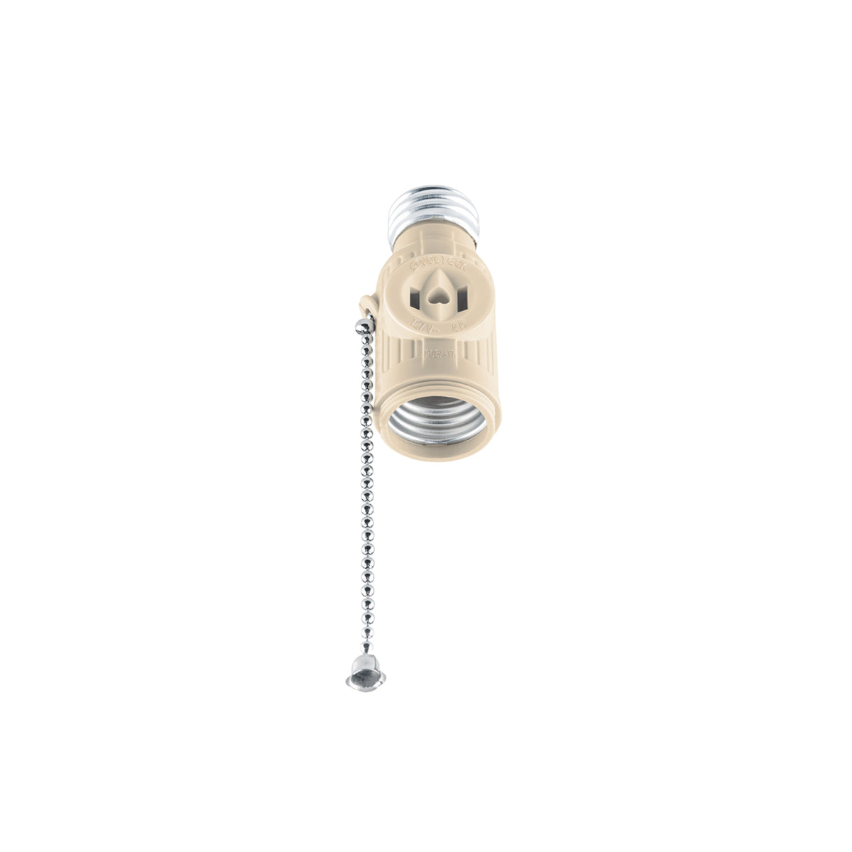 Portalámpara de baquelita, con interruptor de cadena,Volteck.