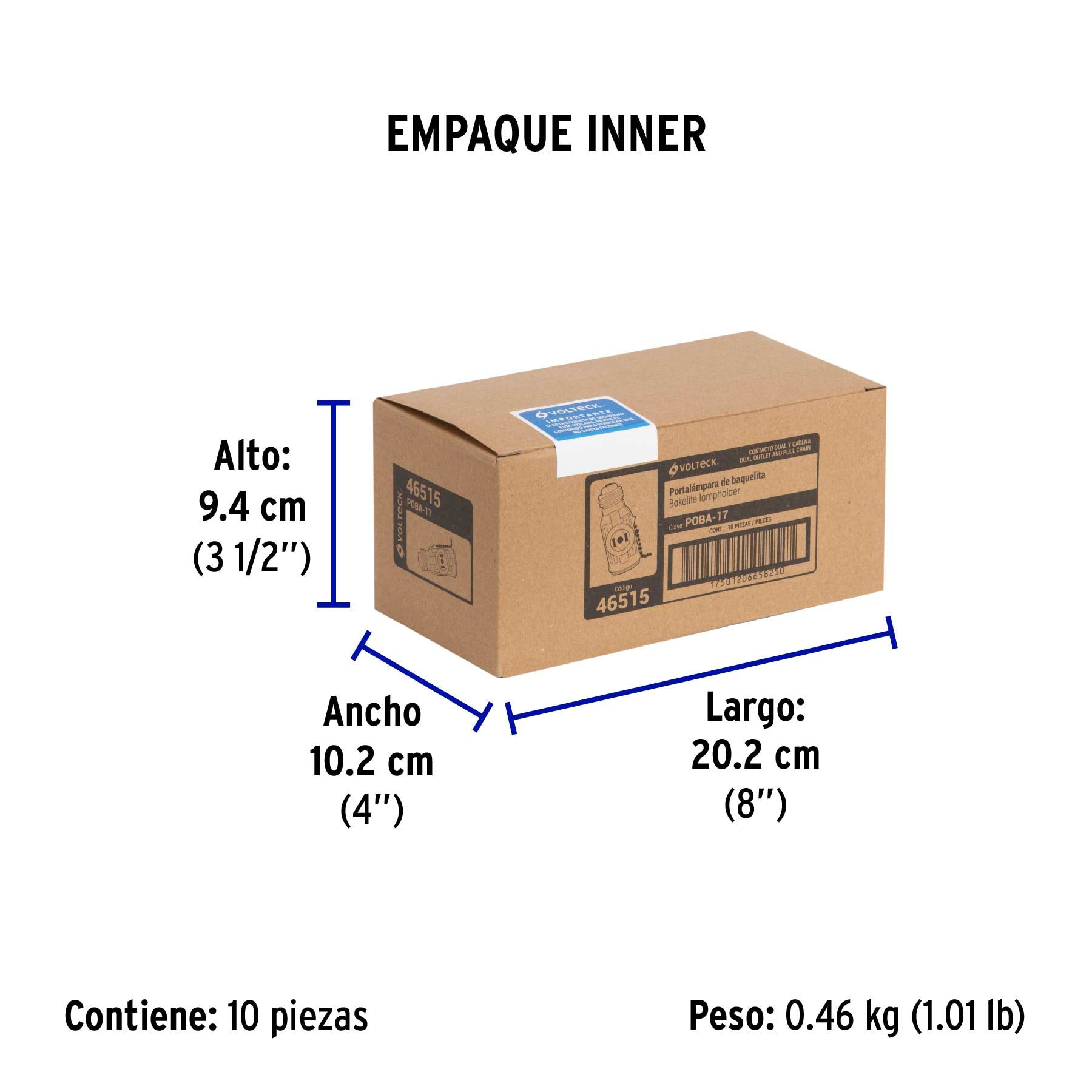 Portalámpara de baquelita, con interruptor de cadena,Volteck.