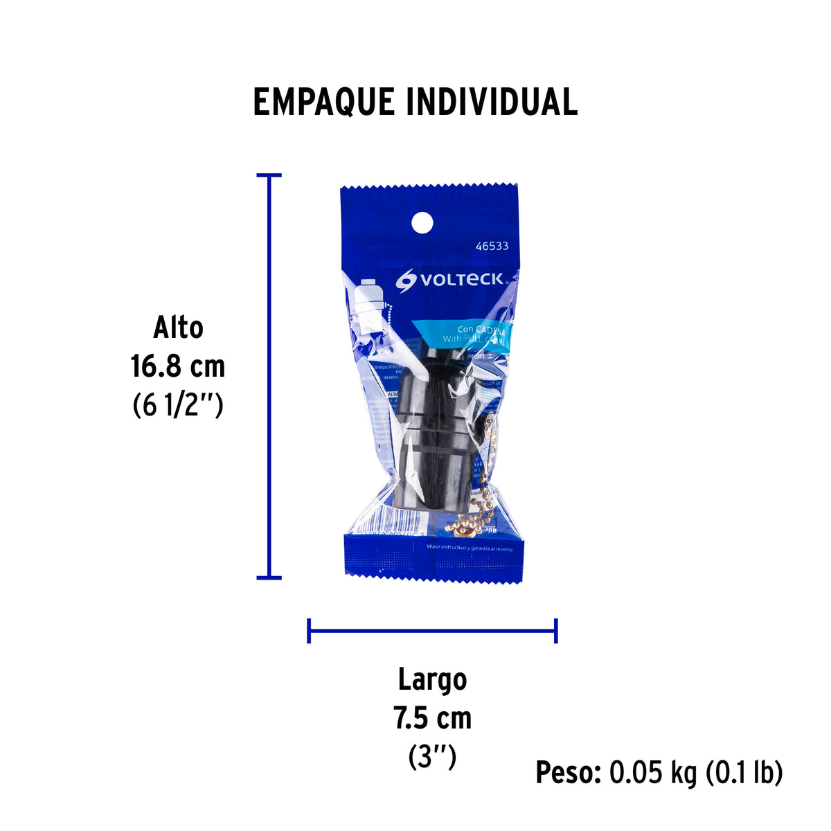 Portalámpara de baquelita, con interruptor de cadena,Volteck