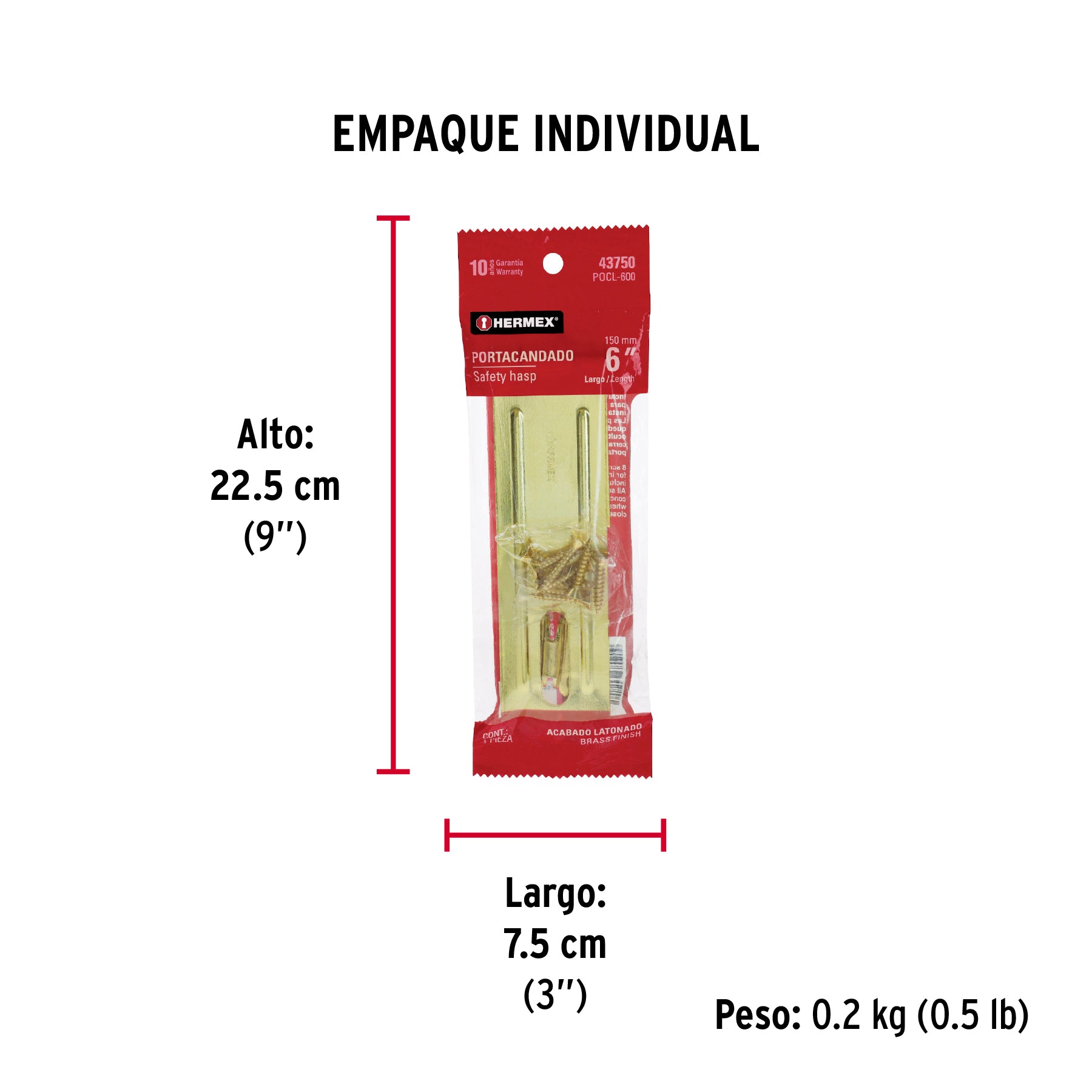 Portacandado latonado 6"