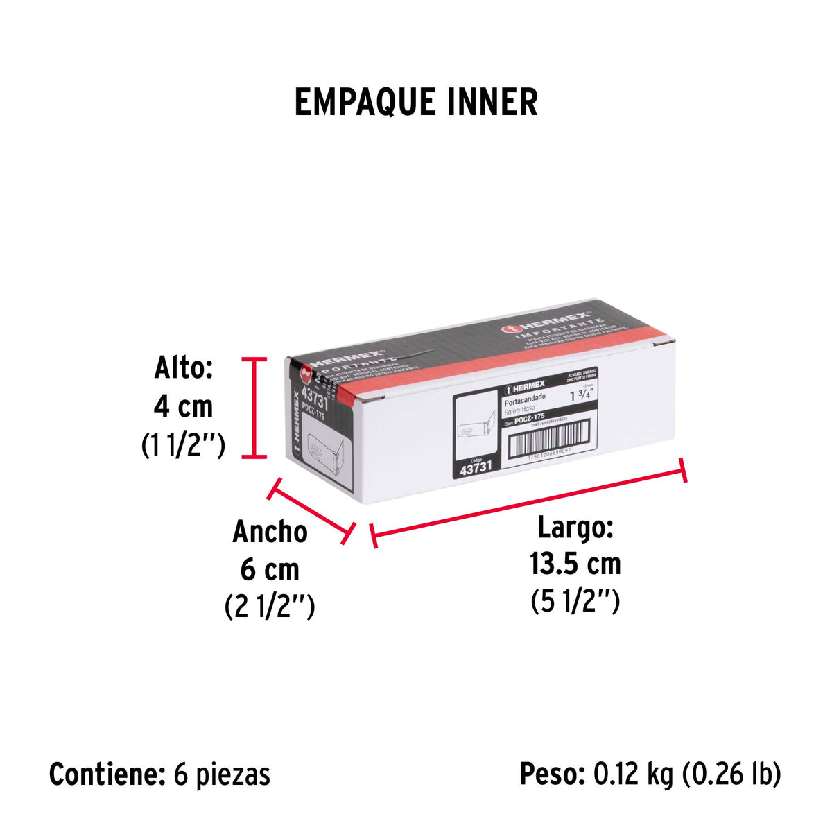 Portacandado acero zincado 1-3/4"