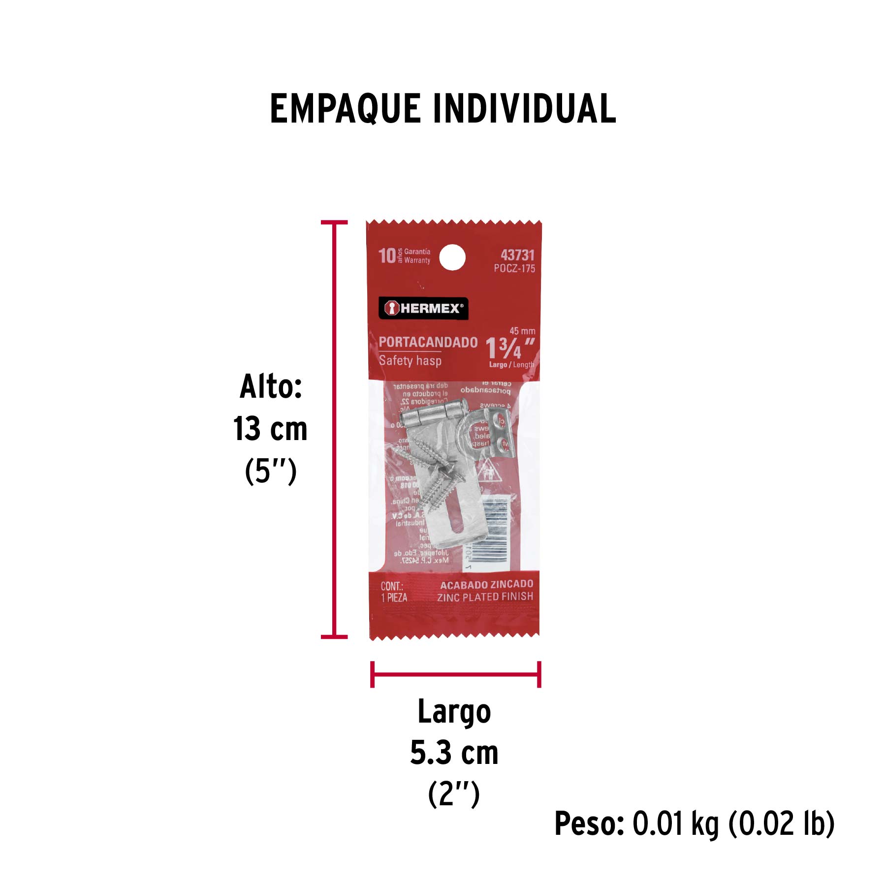 Portacandado acero zincado 1-3/4"