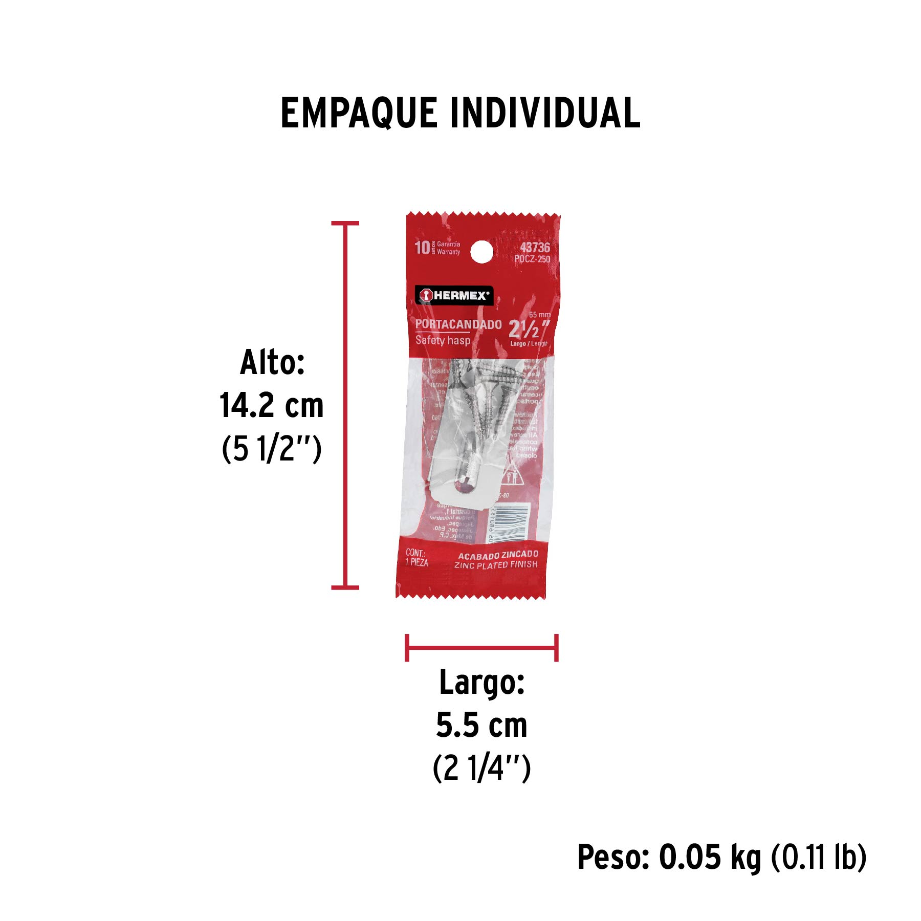 Portacandado acero zincado 2-1/2"