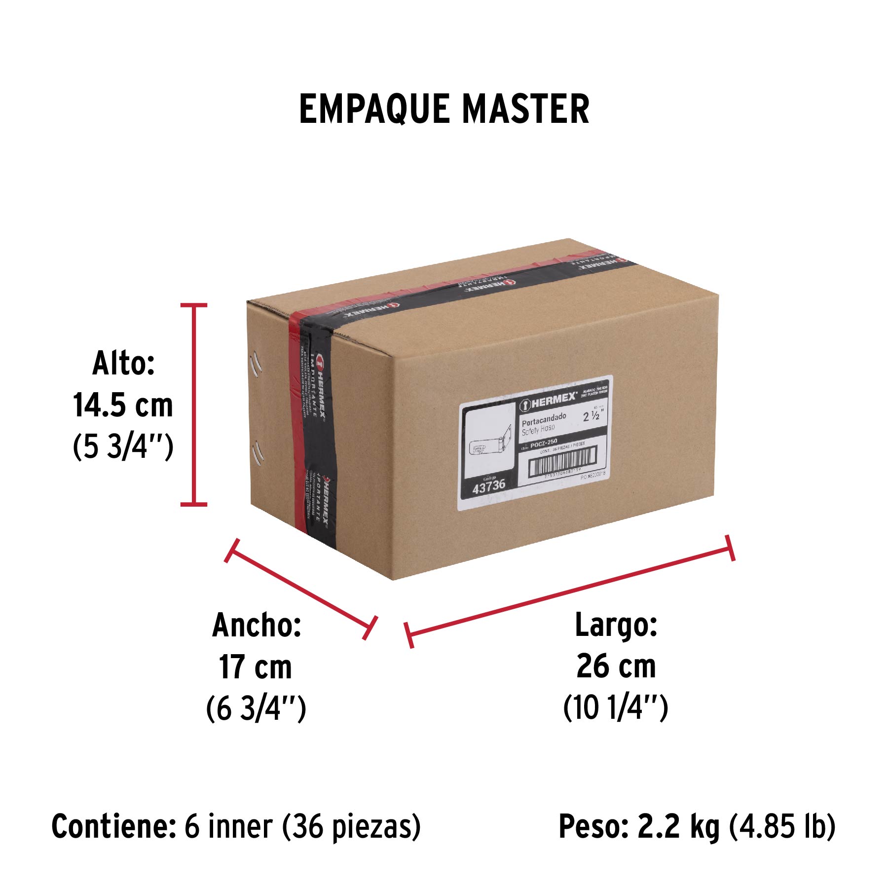 Portacandado acero zincado 2-1/2"