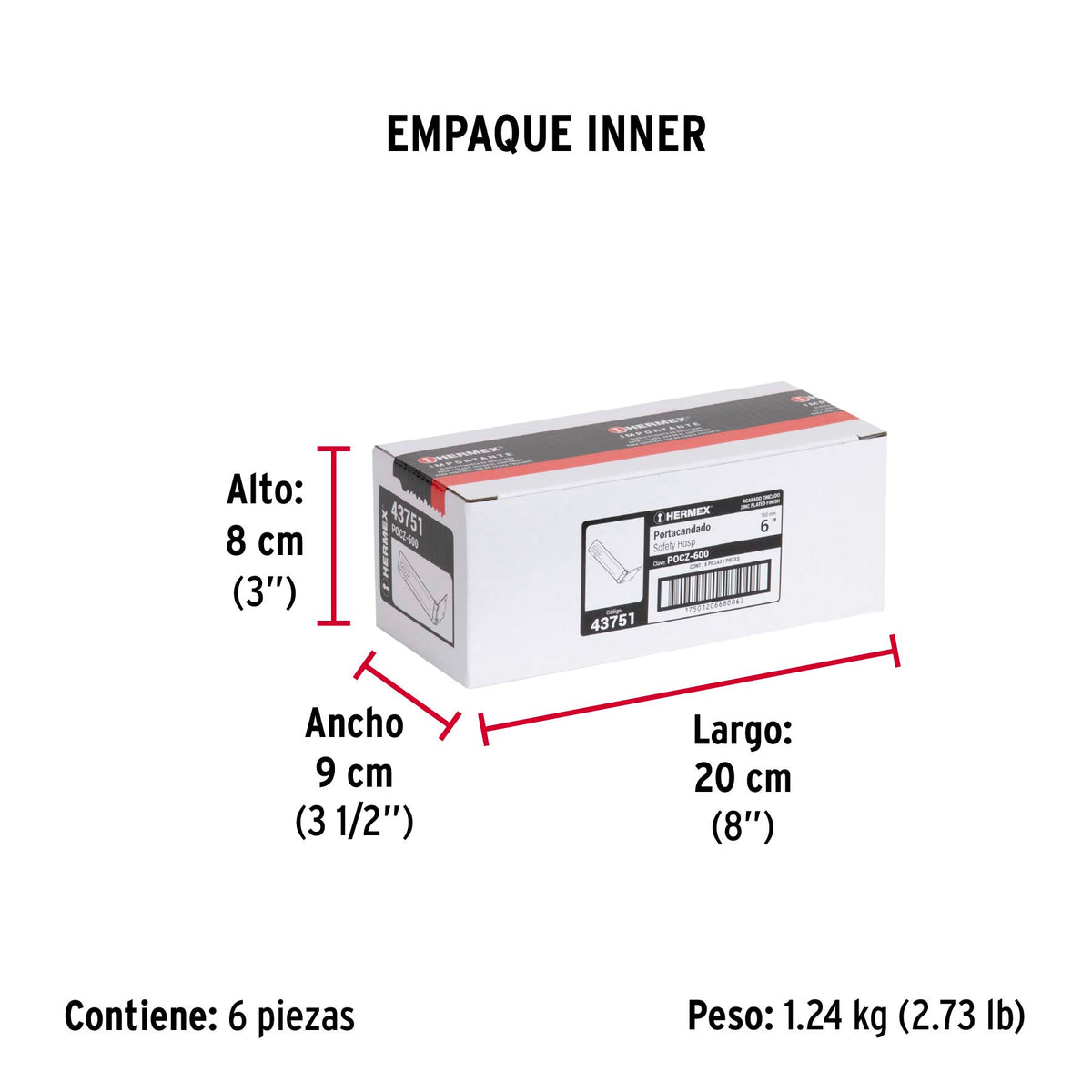 Portacandado acero zincado 6"