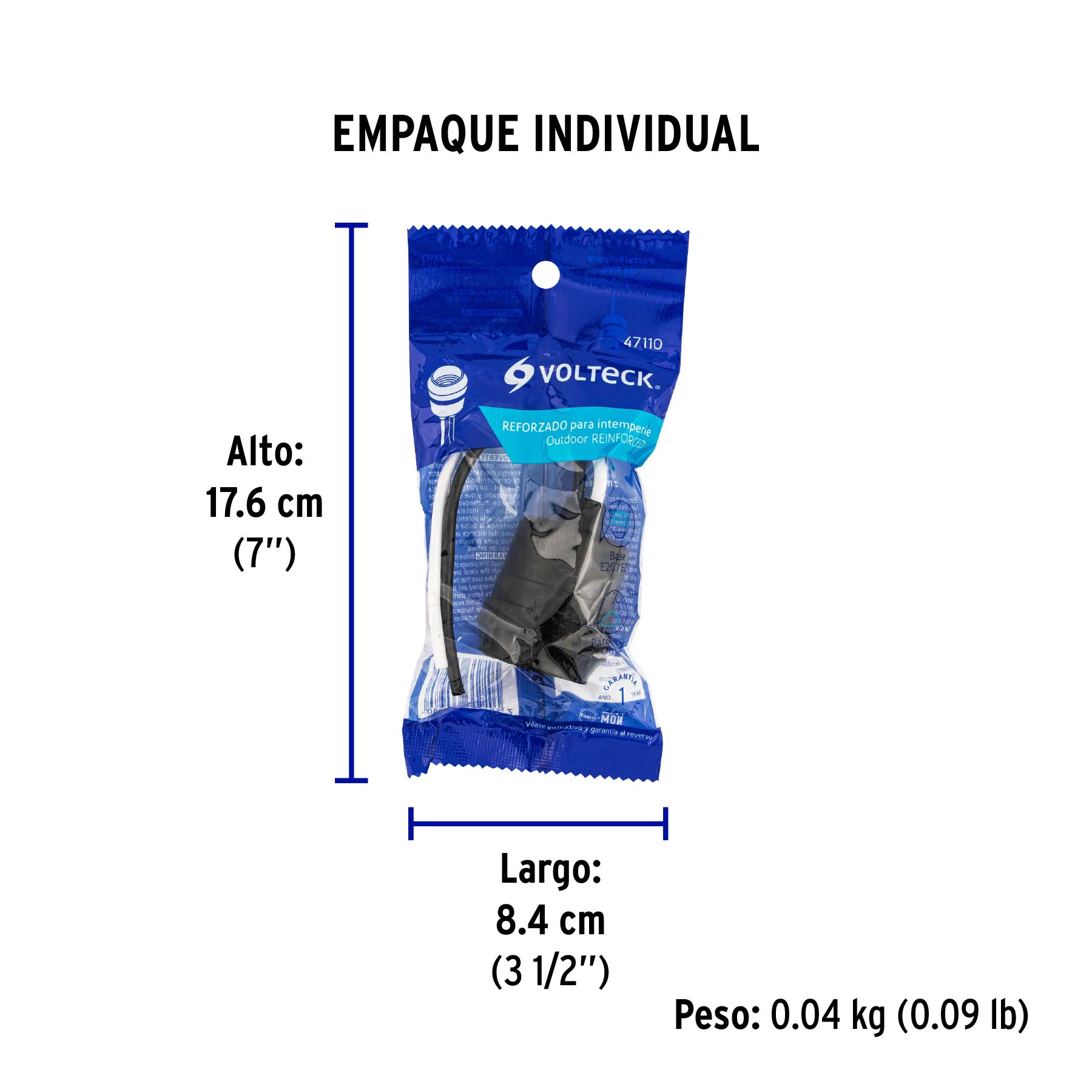 Portalámpara para intemperie, reforzada , Volteck