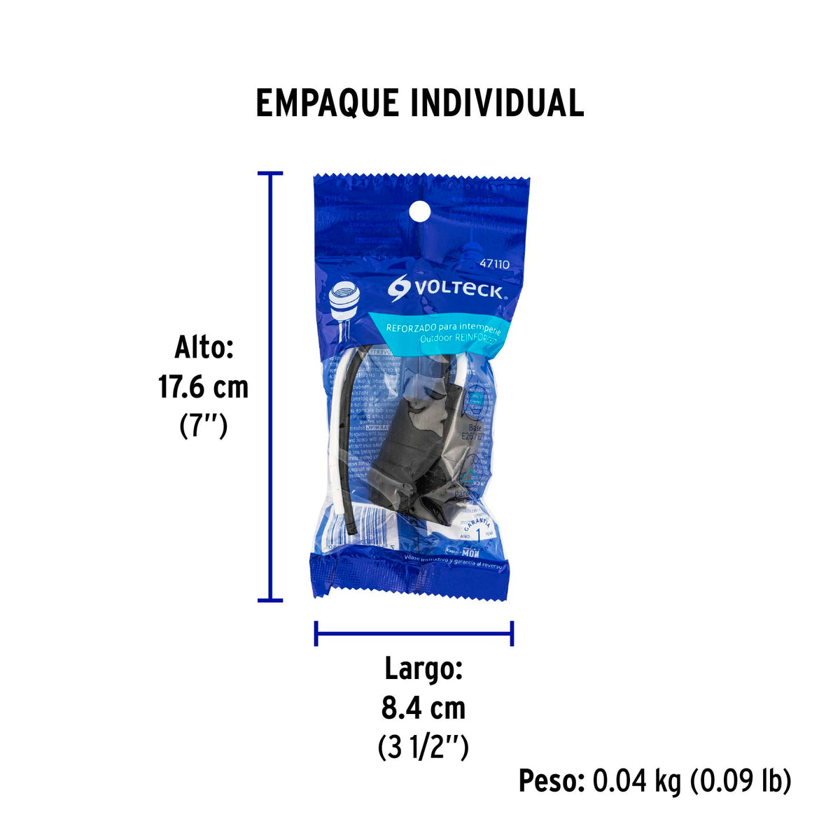 Portalámpara para intemperie, reforzada , Volteck