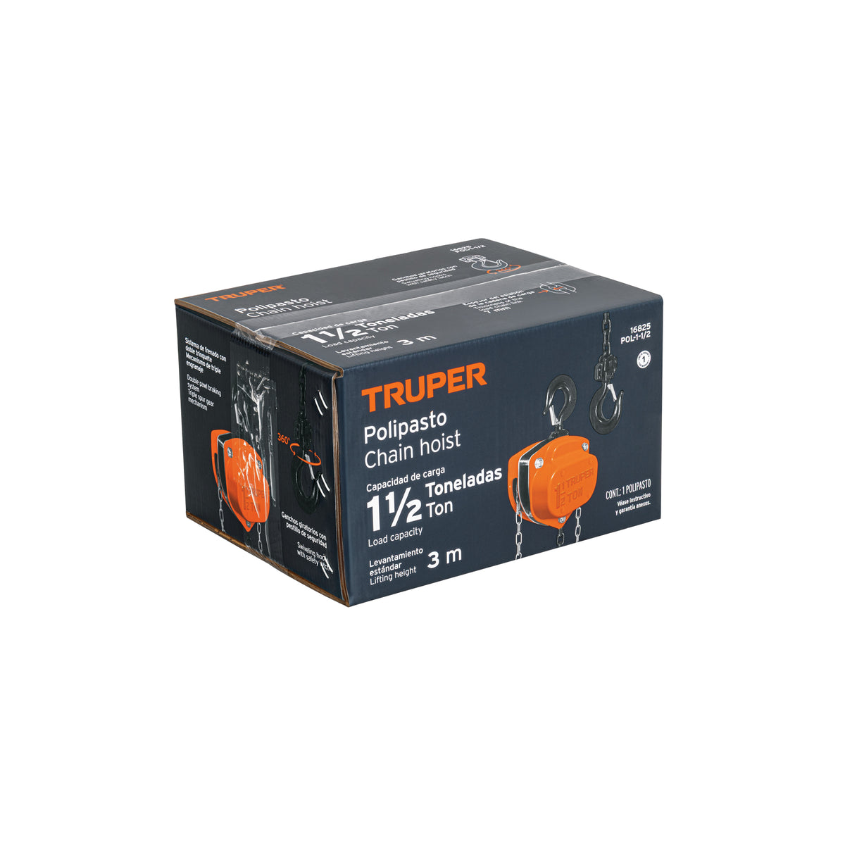 Polipasto de 1-1/2 ton