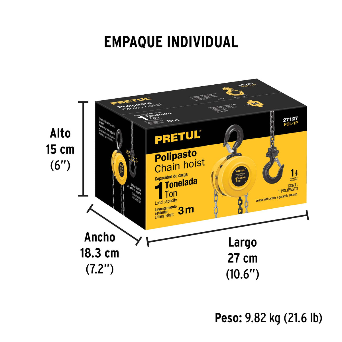 Polipasto de cadena de 1 ton, Pretul