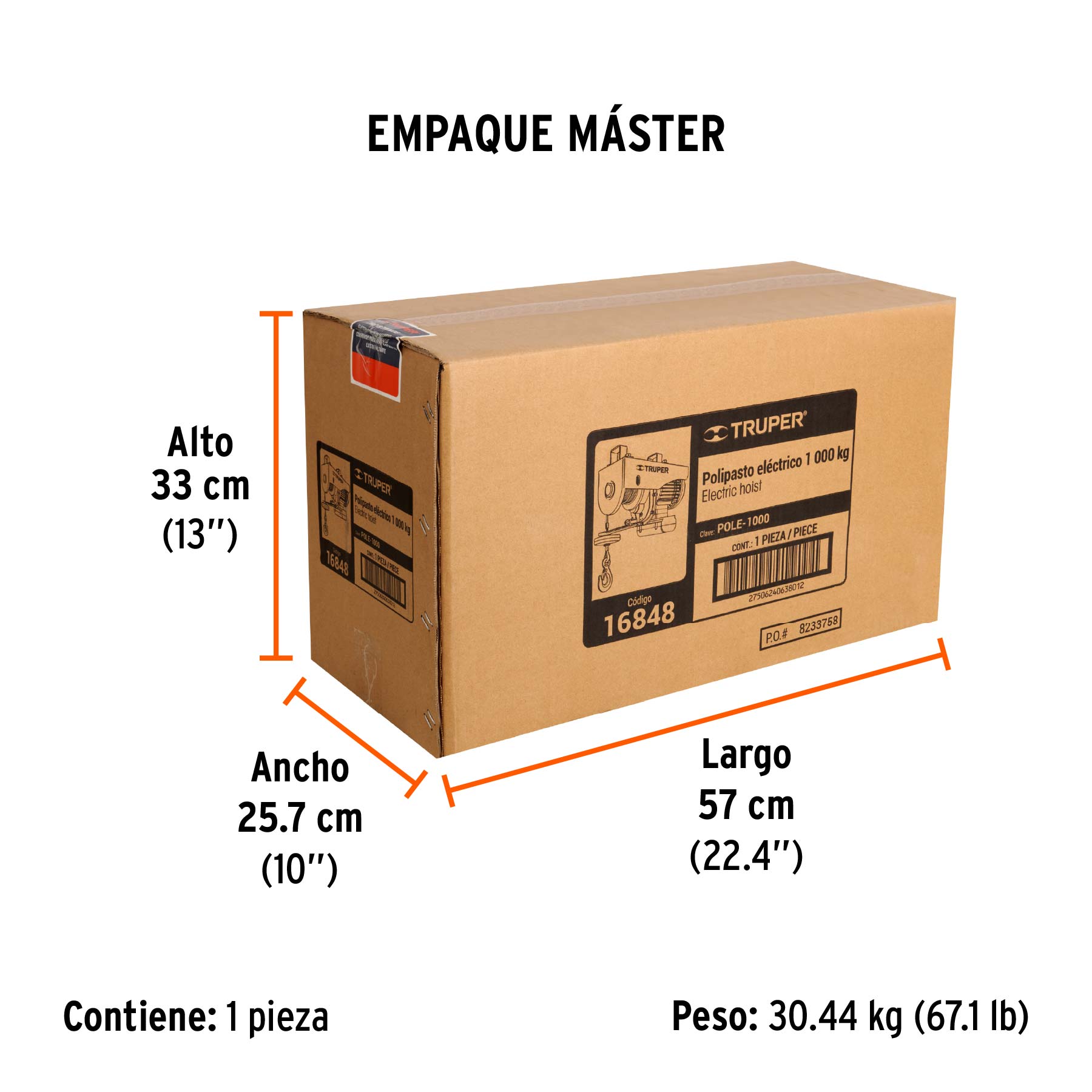 Polipasto eléctrico, 1000 kg