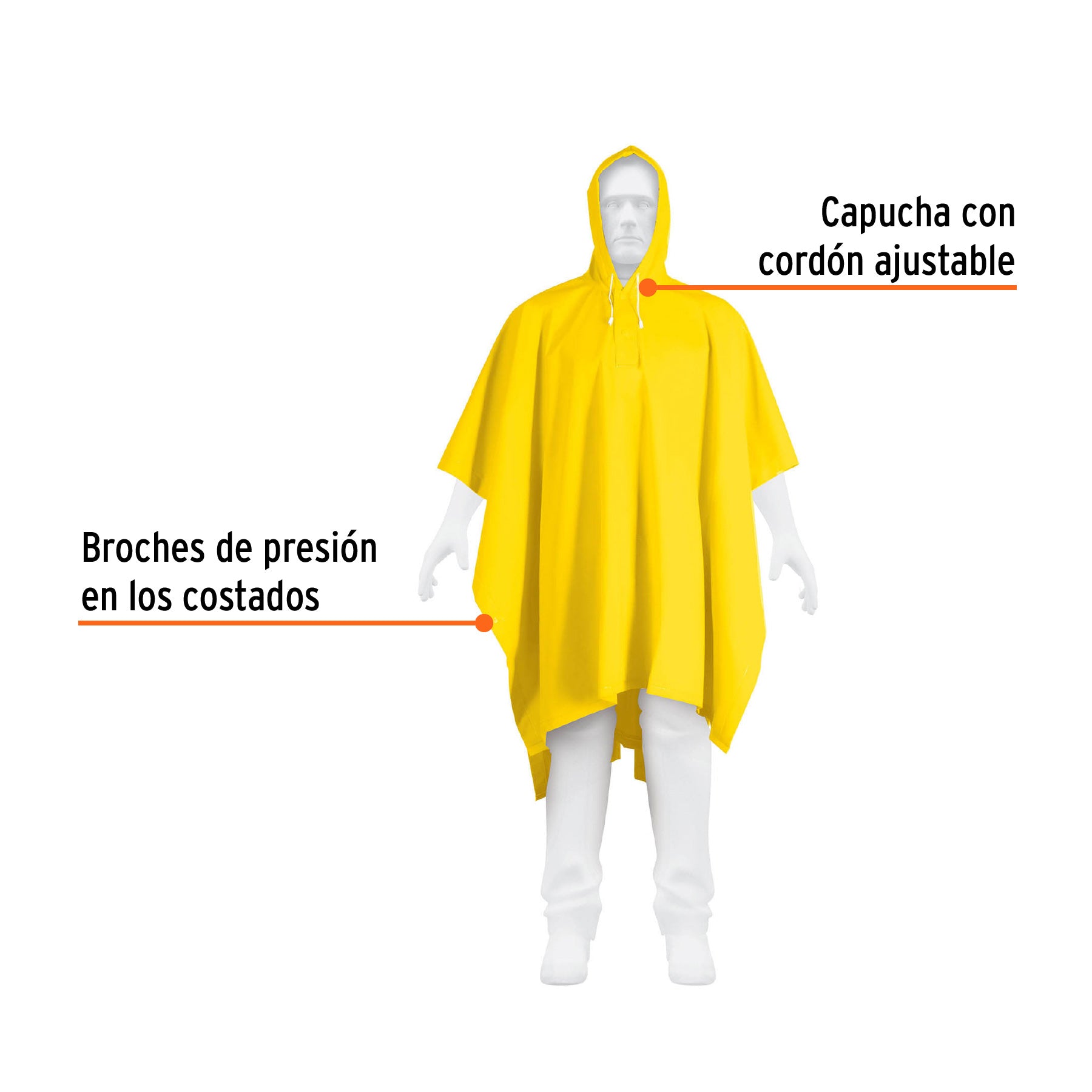 Poncho unitalla, PVC/poliéster, espesor 0.35mm,Truper Expert