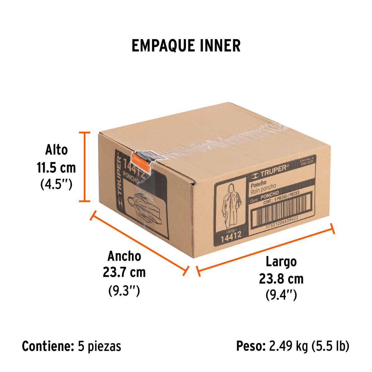 Poncho unitalla, espesor 0.25mm, PVC