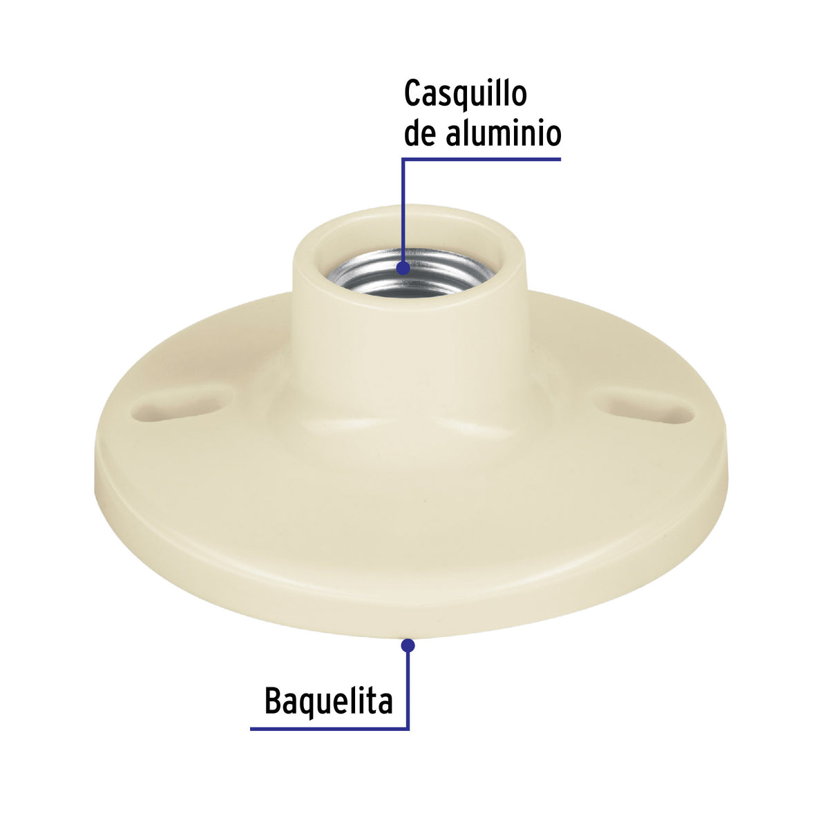 Portalámpara de baquelita, 4" Volteck