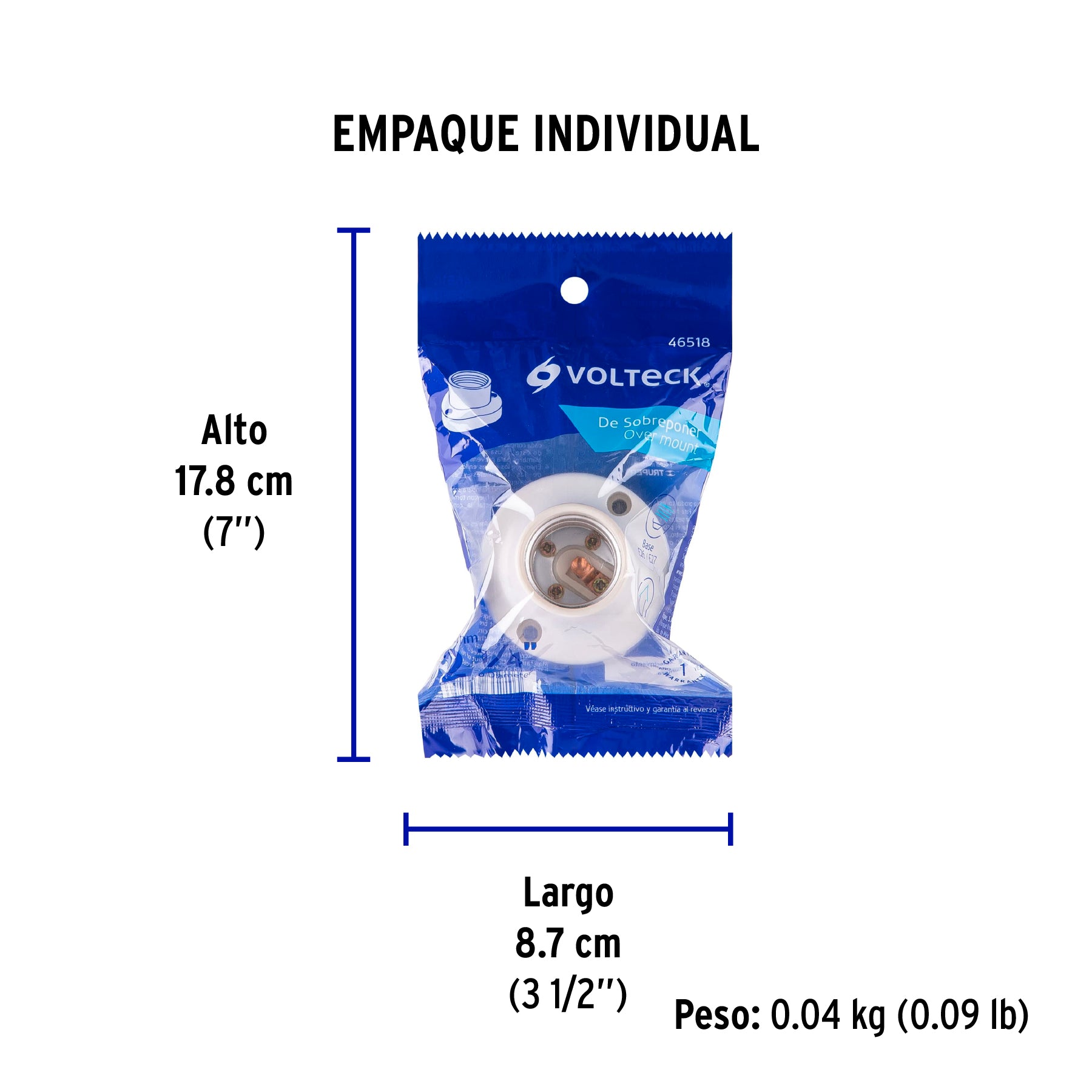 Portalámpara de baquelita, 2-1/4", Volteck