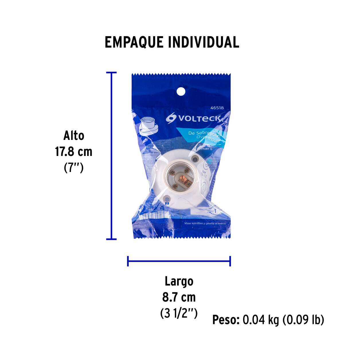 Portalámpara de baquelita, 2-1/4", Volteck