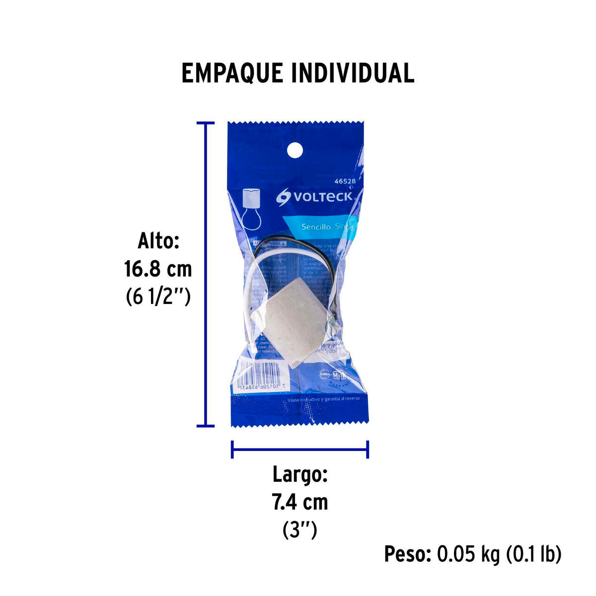 Portalámpara de porcelana, sencillo, Volteck