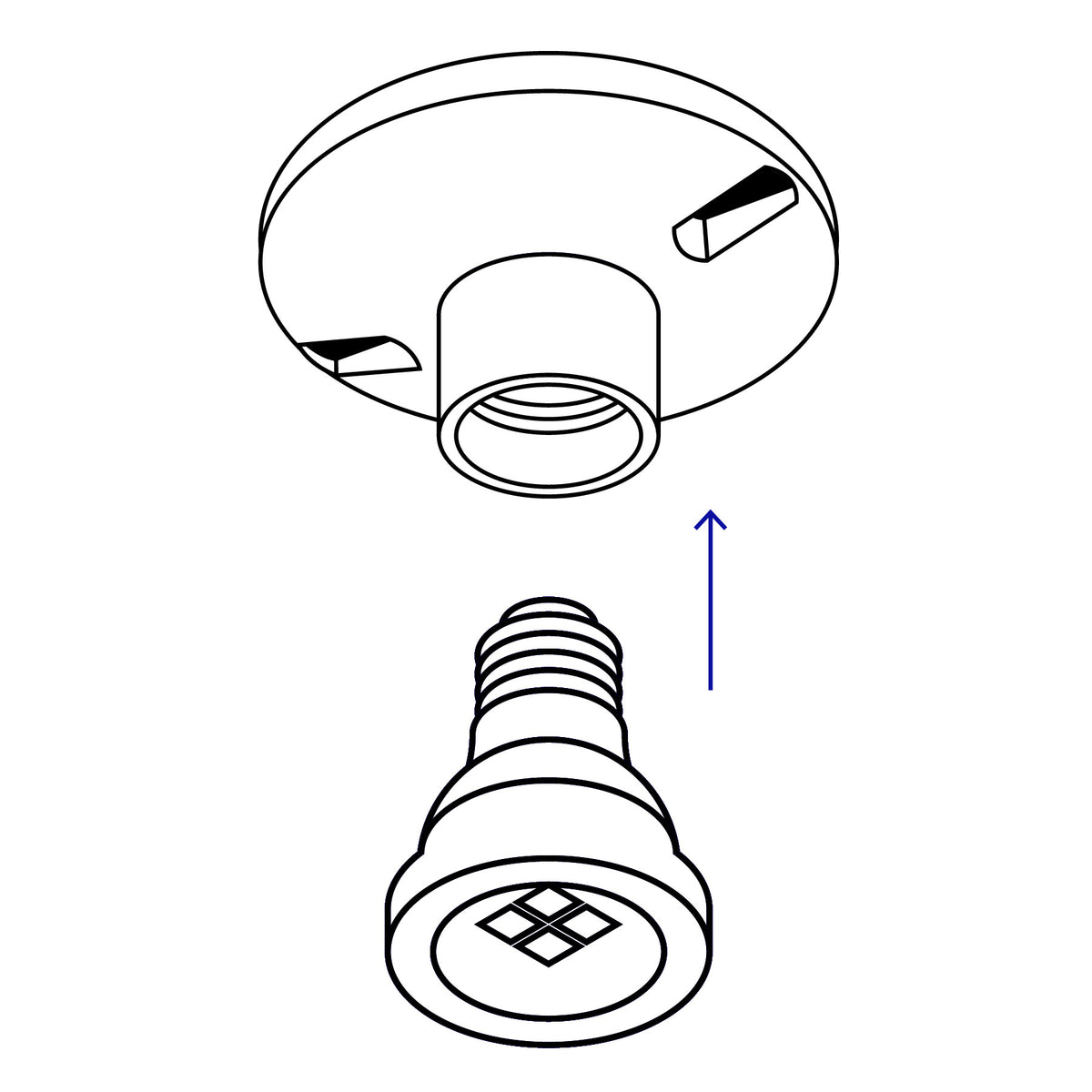 Portalámpara de porcelana, 3-1/2", circular, Volteck