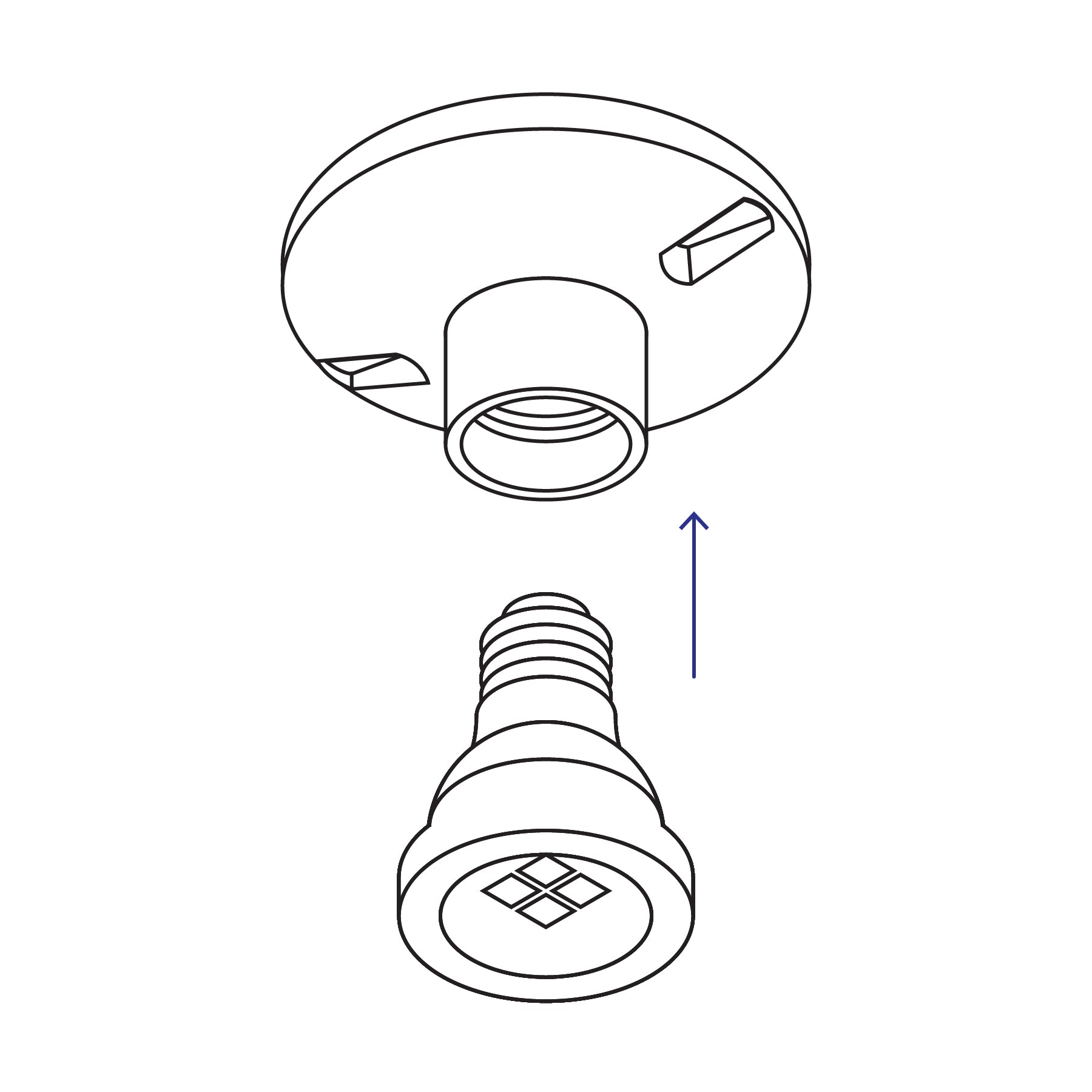 Portalámpara de porcelana, 4-1/2", circular, Volteck