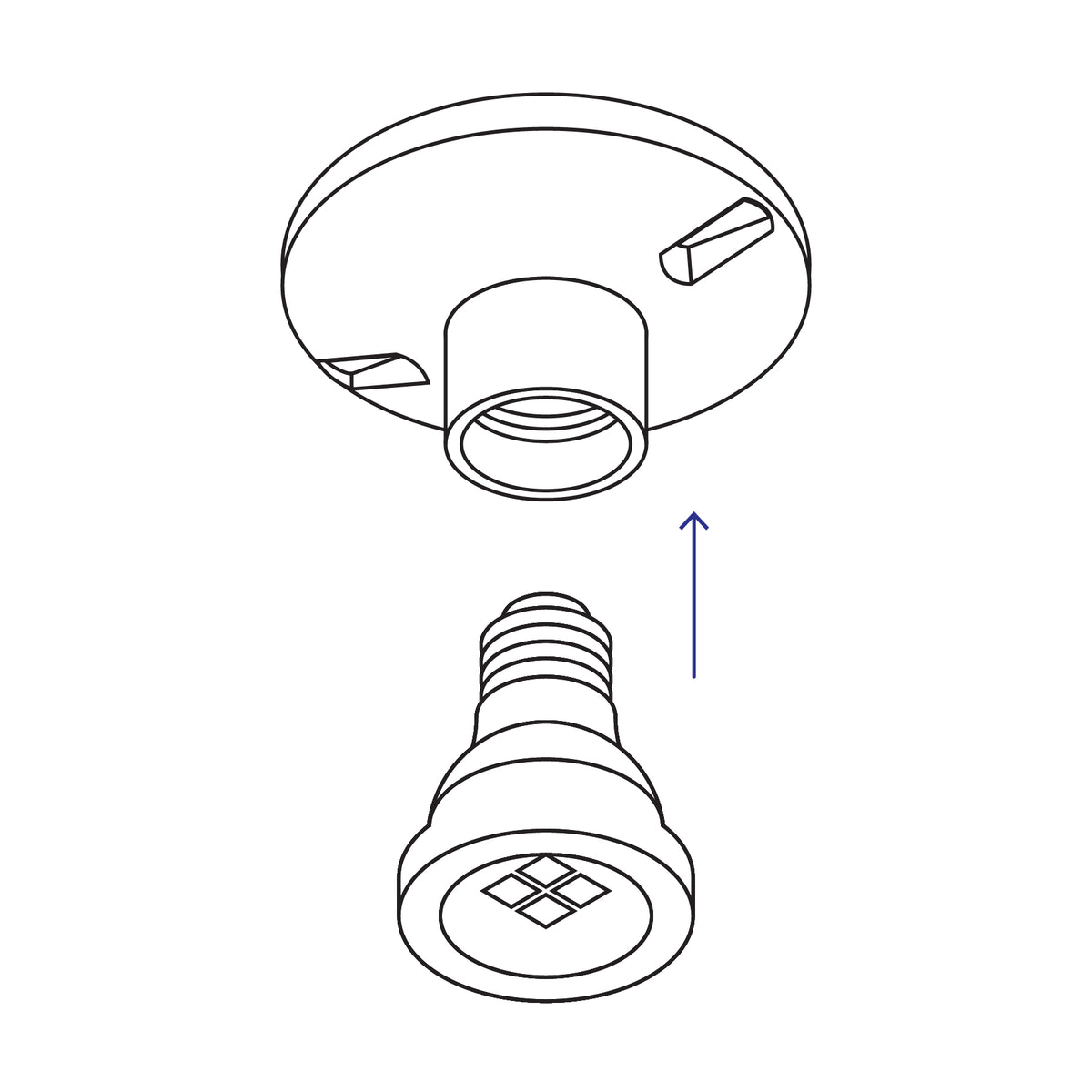Portalámpara de porcelana, 4-1/2", circular, Volteck