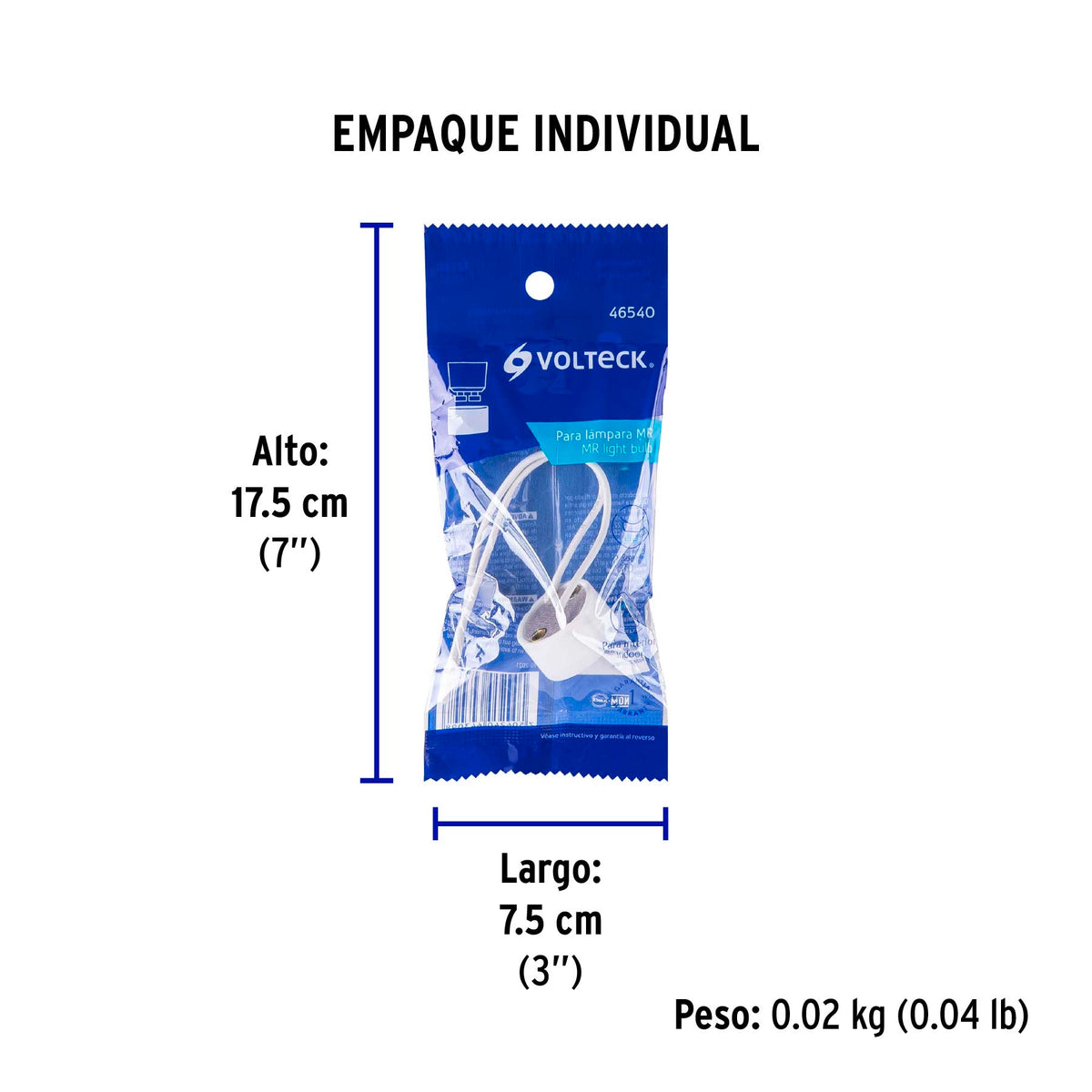 Portalámpara de porcelana para base GU10, Volteck
