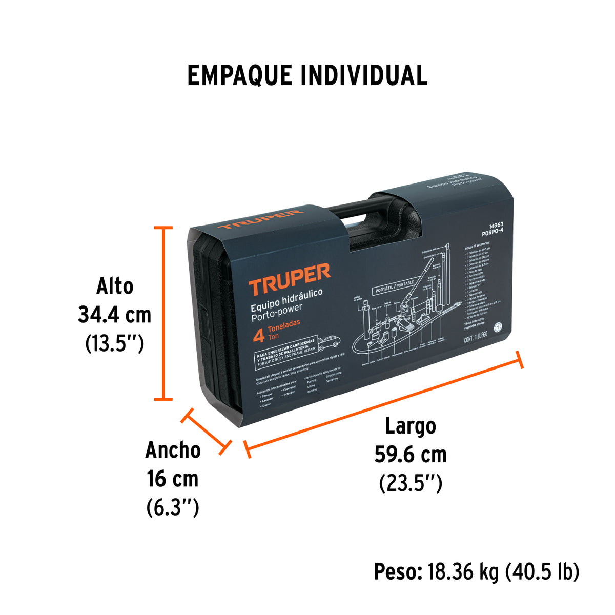 Porto power hidráulico, 4 toneladas