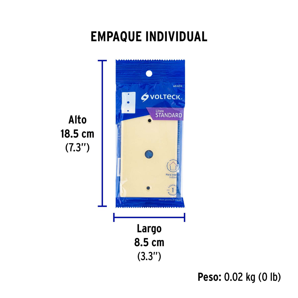 Placa pasacable, de ABS, línea Standard