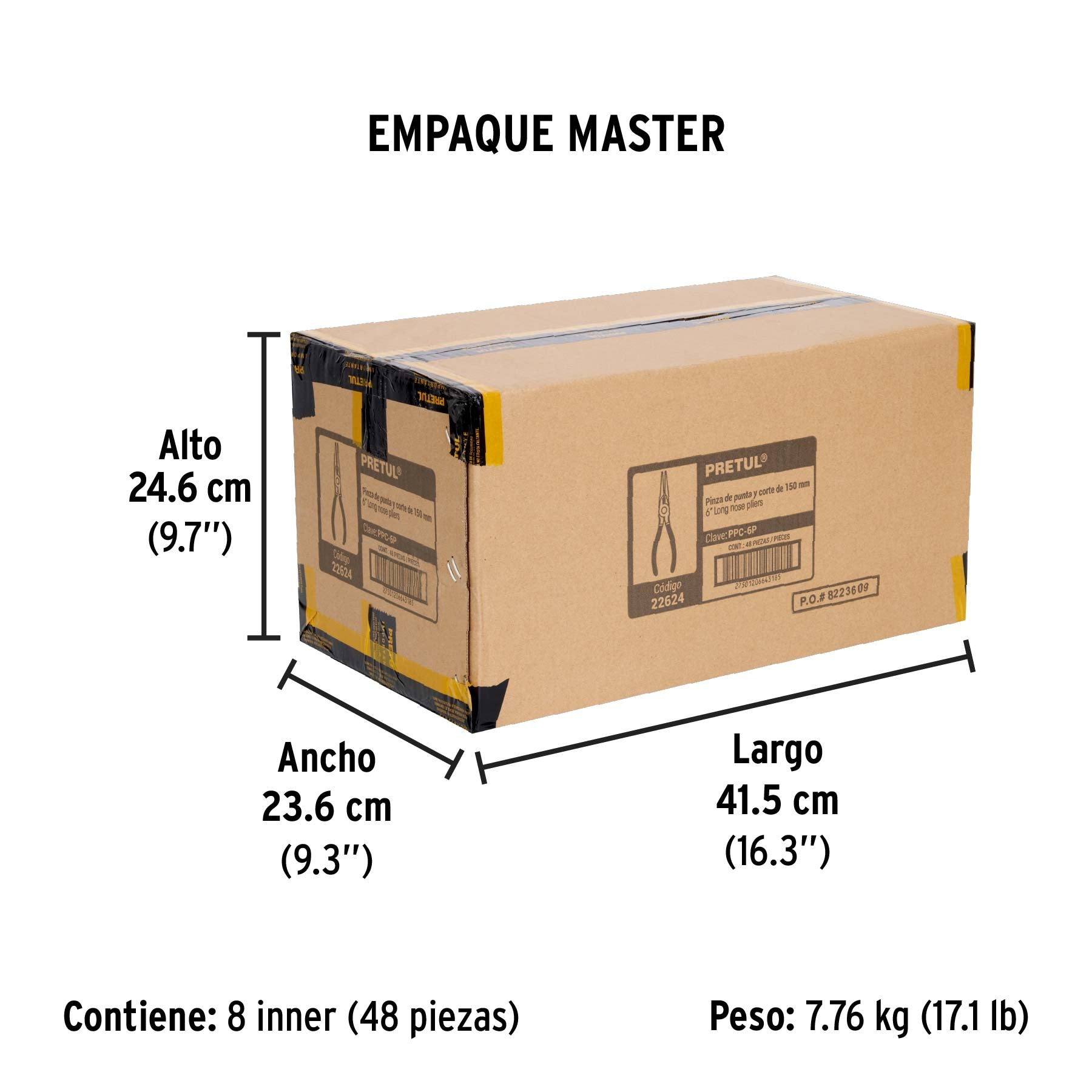 Pinza de punta y corte 6", pretul