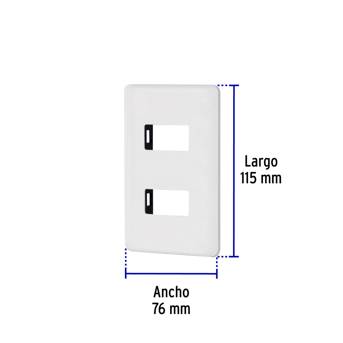 Placa 2 módulos de ABS, línea Basic, blanca