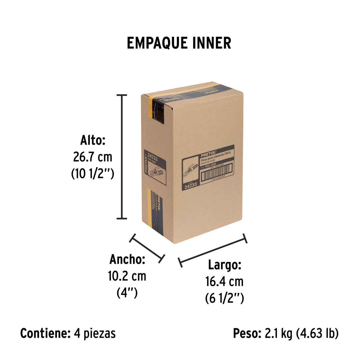 Pinza porta electrodo de 500 A, Pretul