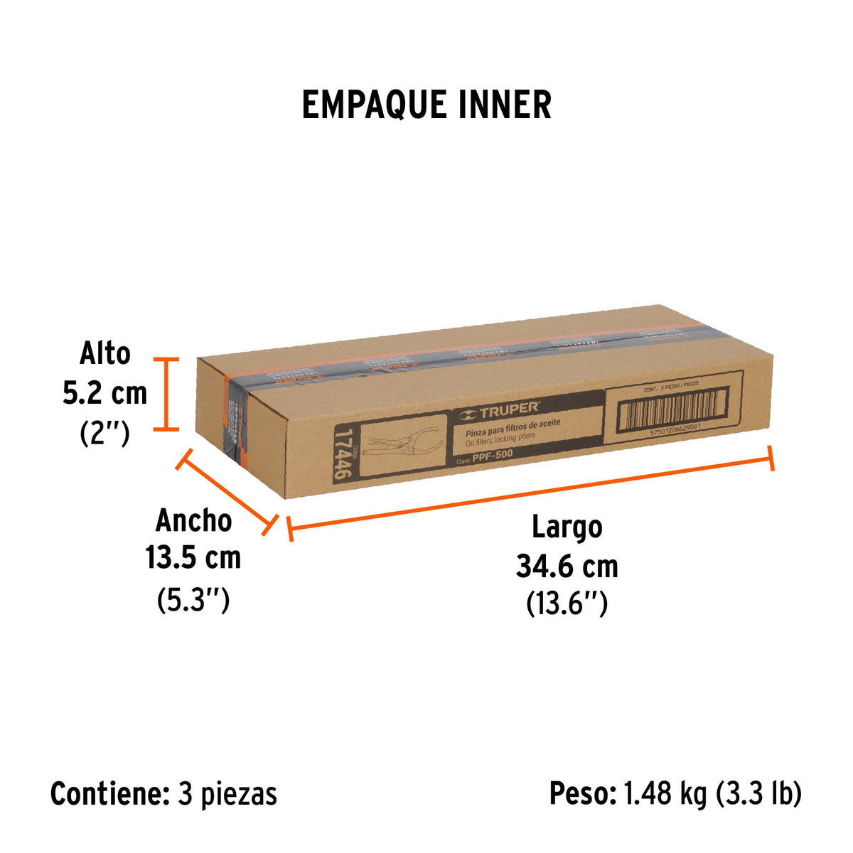 Pinza de presión 9" para filtros de aceite