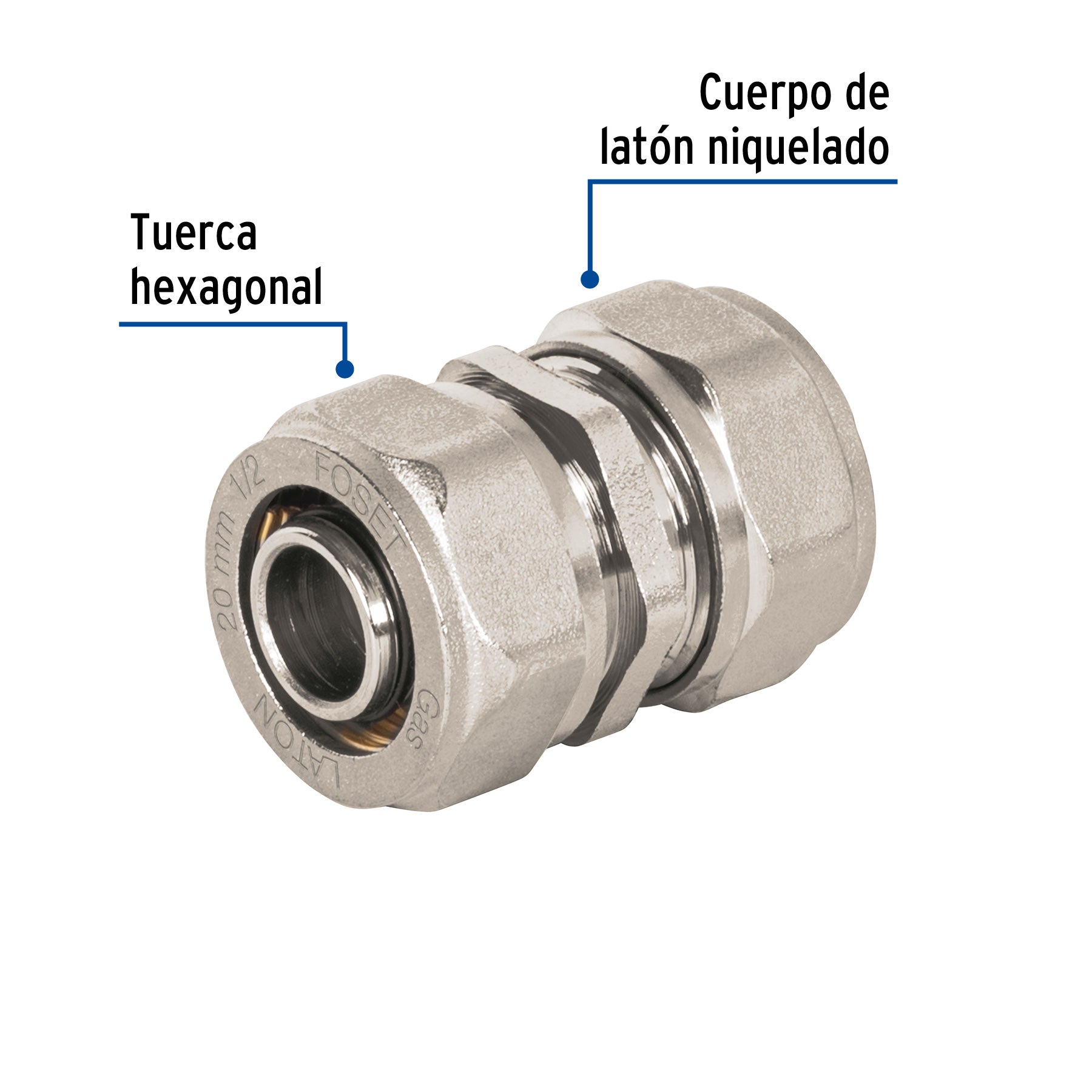 Cople de compresión para PEALPE, 1/2', Foset