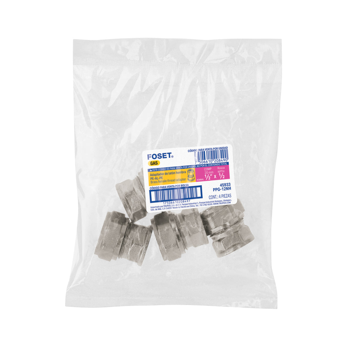 Conector para PEALPE, 1/2', con rosca hembra, Foset