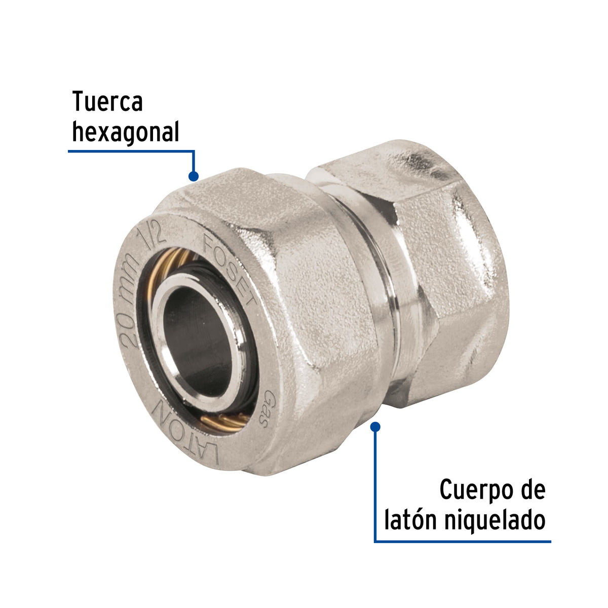 Conector para PEALPE, 1/2', con rosca hembra, Foset