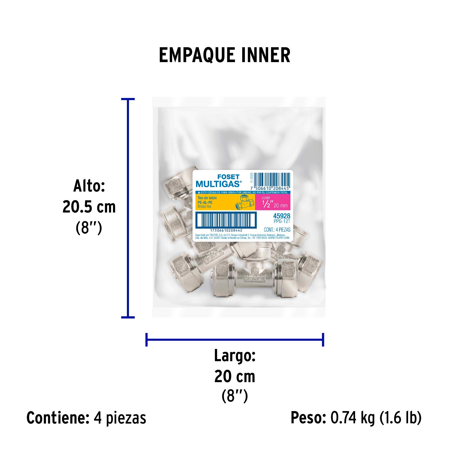 Tee para PEALPE, 1/2', Foset