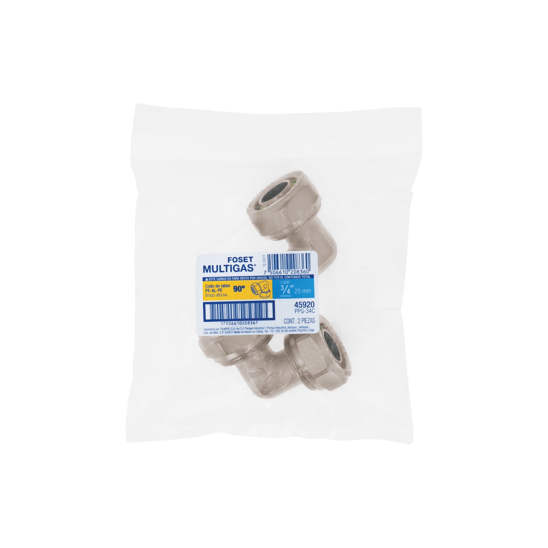 Codo 90° para PEALPE, 3/4', Foset