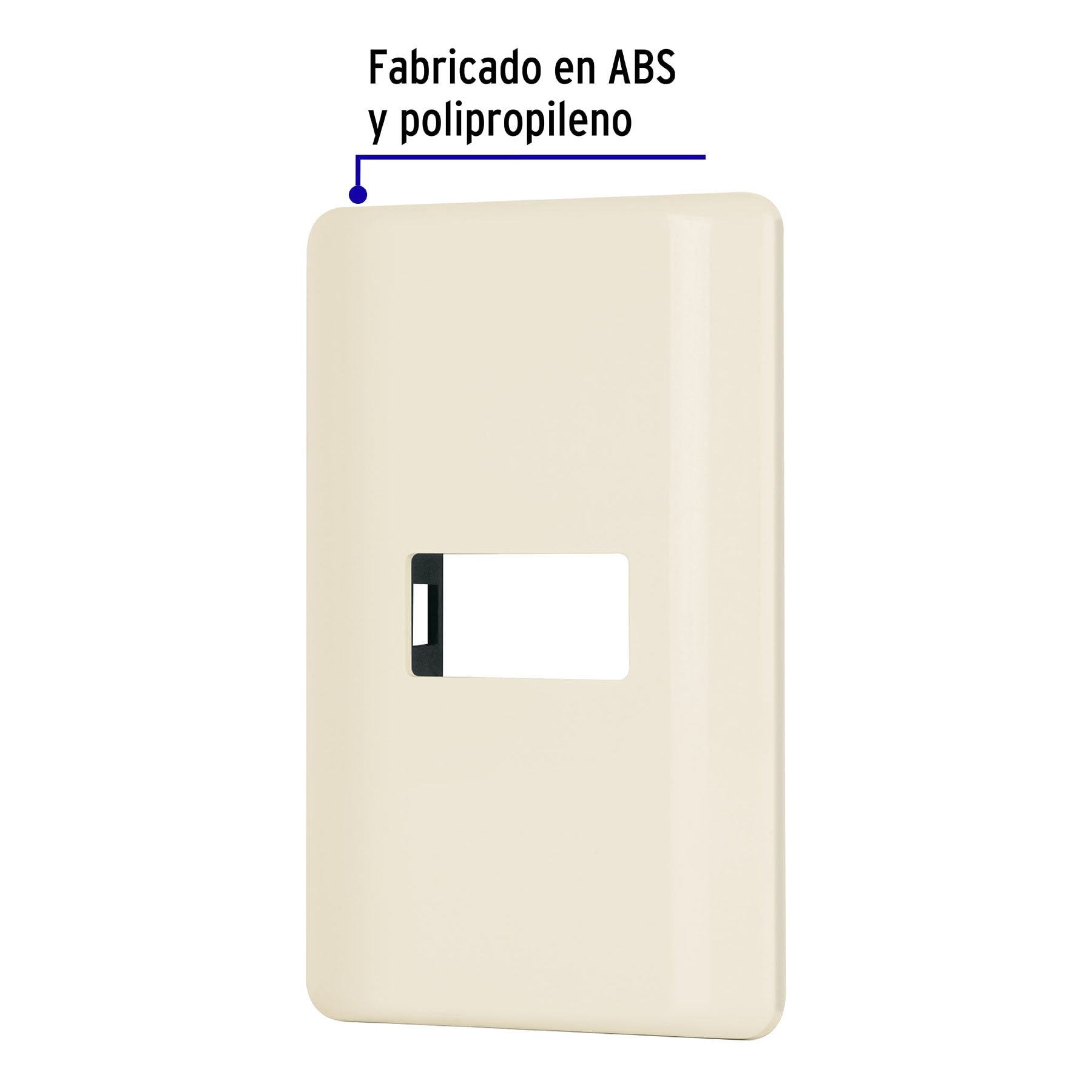 Placa 1 módulo, marfil, línea Volteck Basic