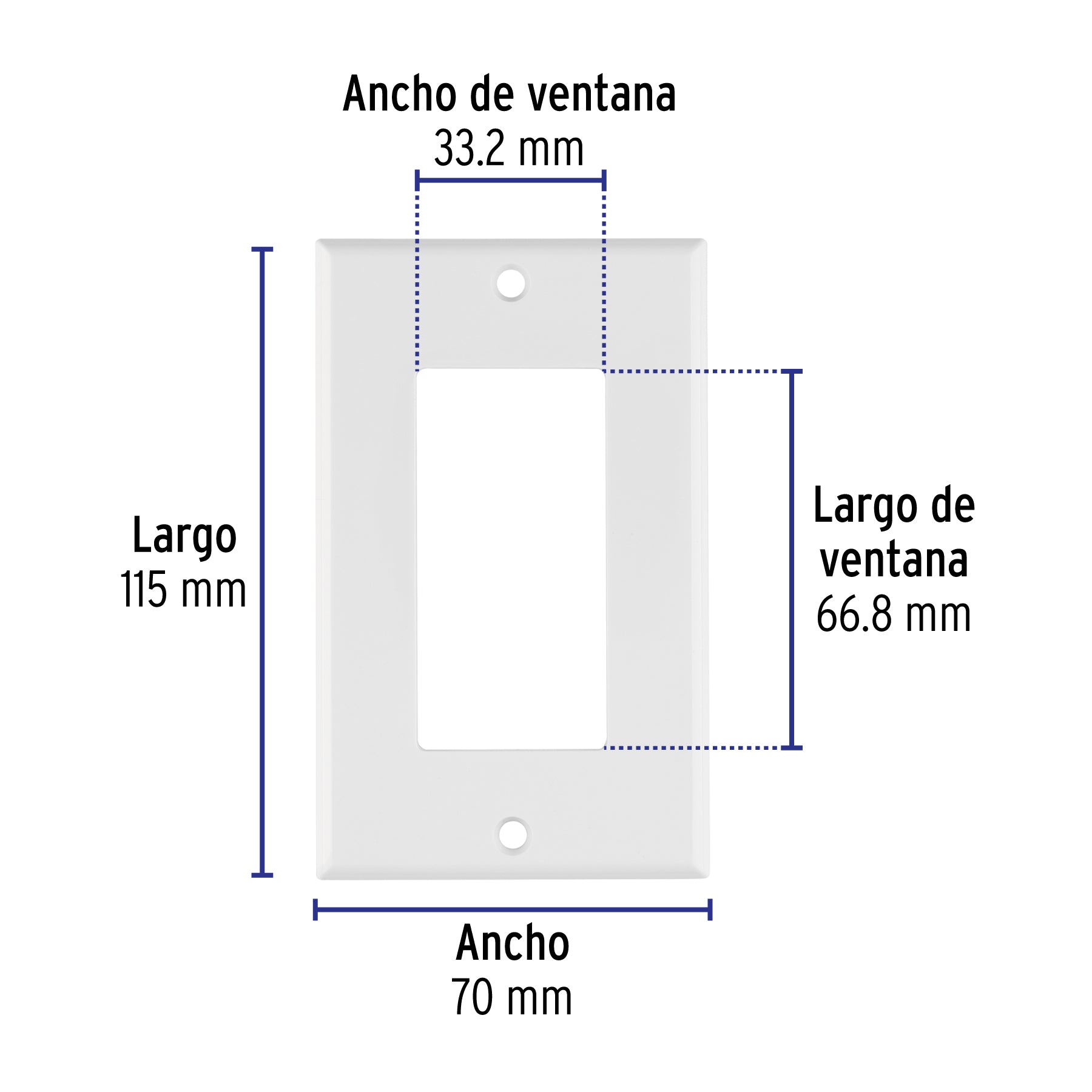 Placa 1 ventana, de policarbonato, línea Classic