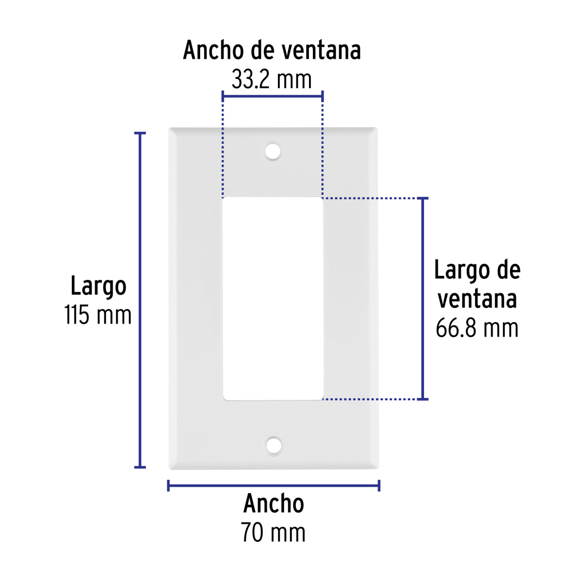 Placa 1 ventana, de policarbonato, línea Classic