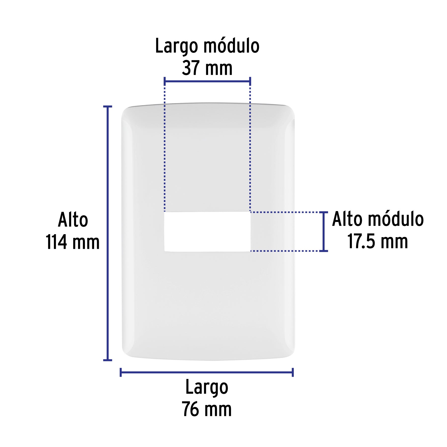 Placa 1 módulo de ABS, línea Italiana, color blanco