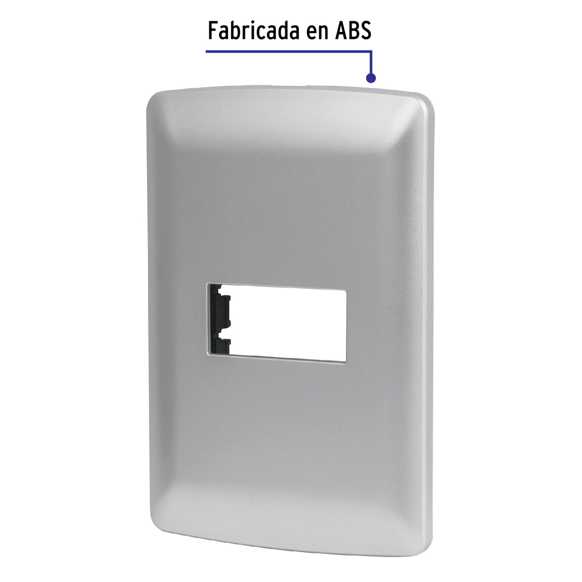 Placa 1 módulo de ABS, línea Italiana, color plata