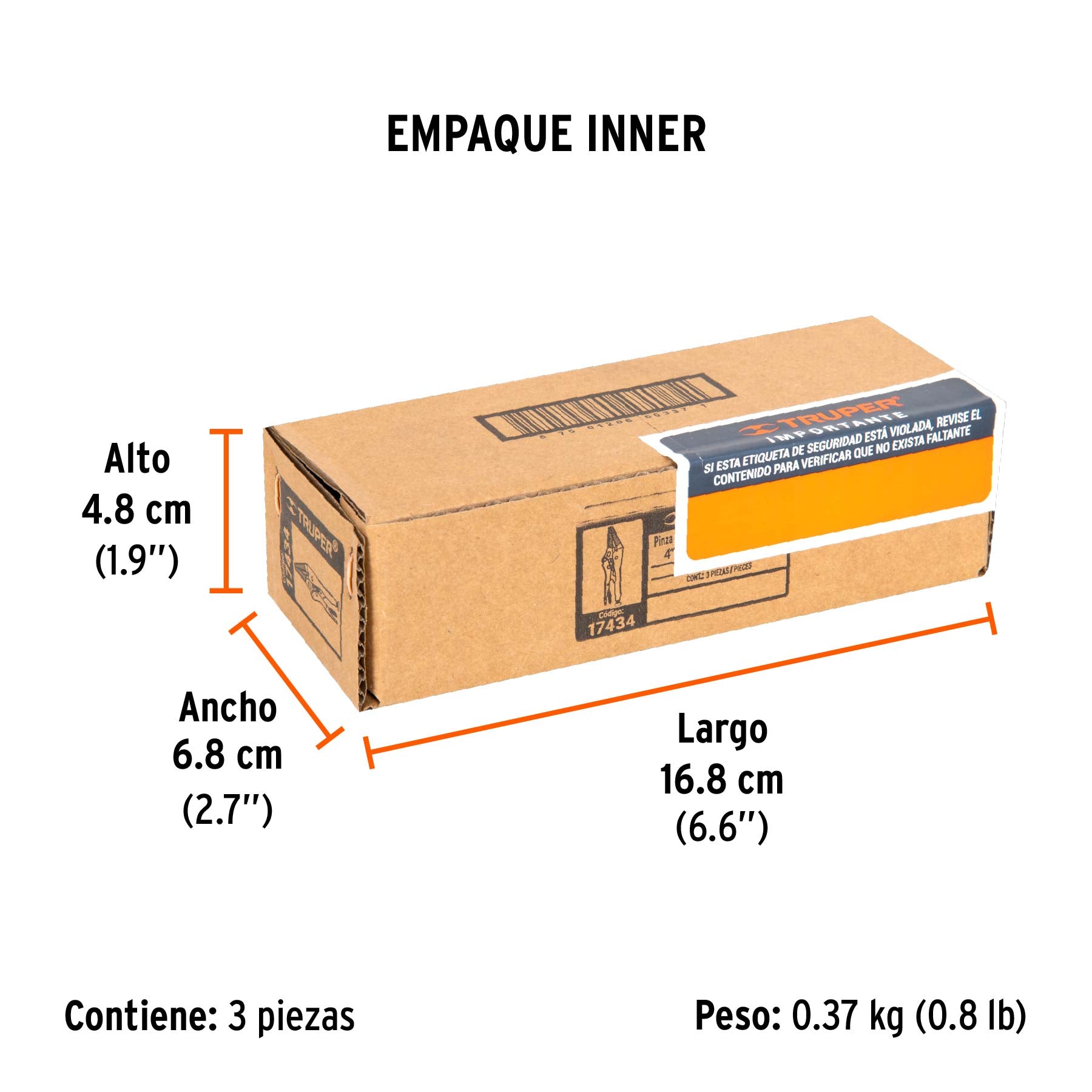 Pinza de presión 4", punta larga