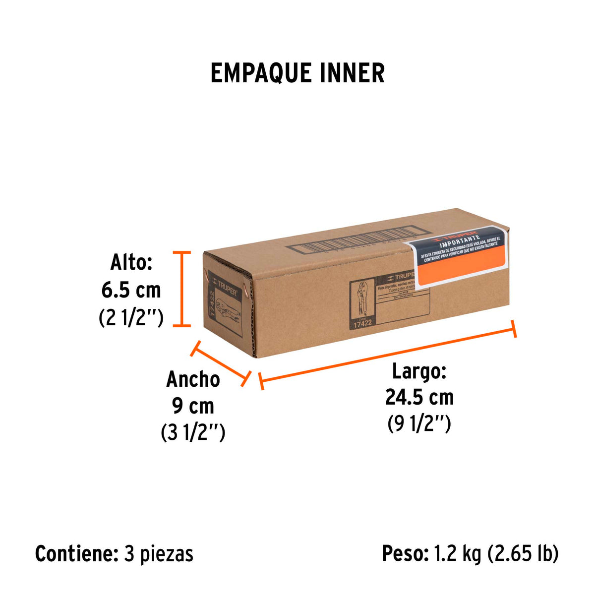 Pinza de presión 7", mordaza recta
