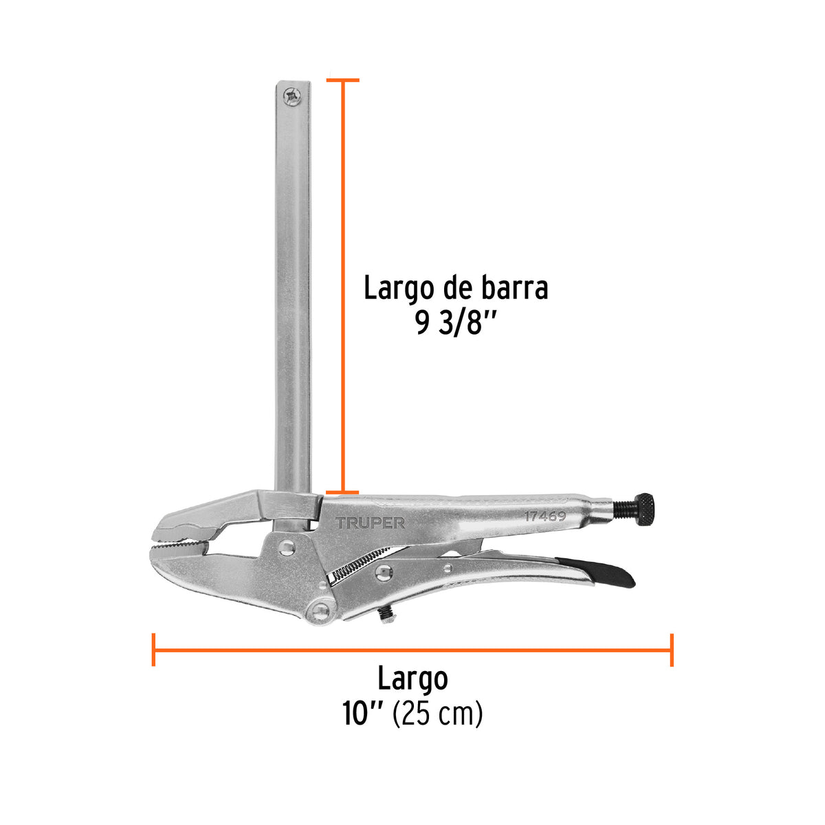 Pinzas de presión, tipo sargento, 8"