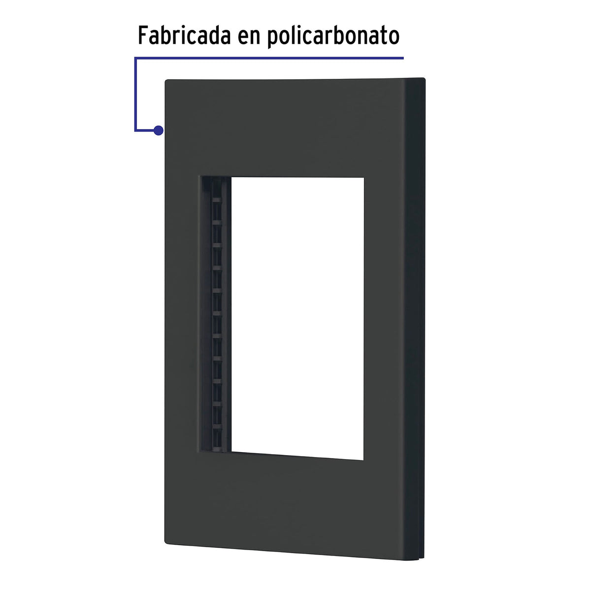 Placa 1 ventana, 3 módulos, línea Española, color negro