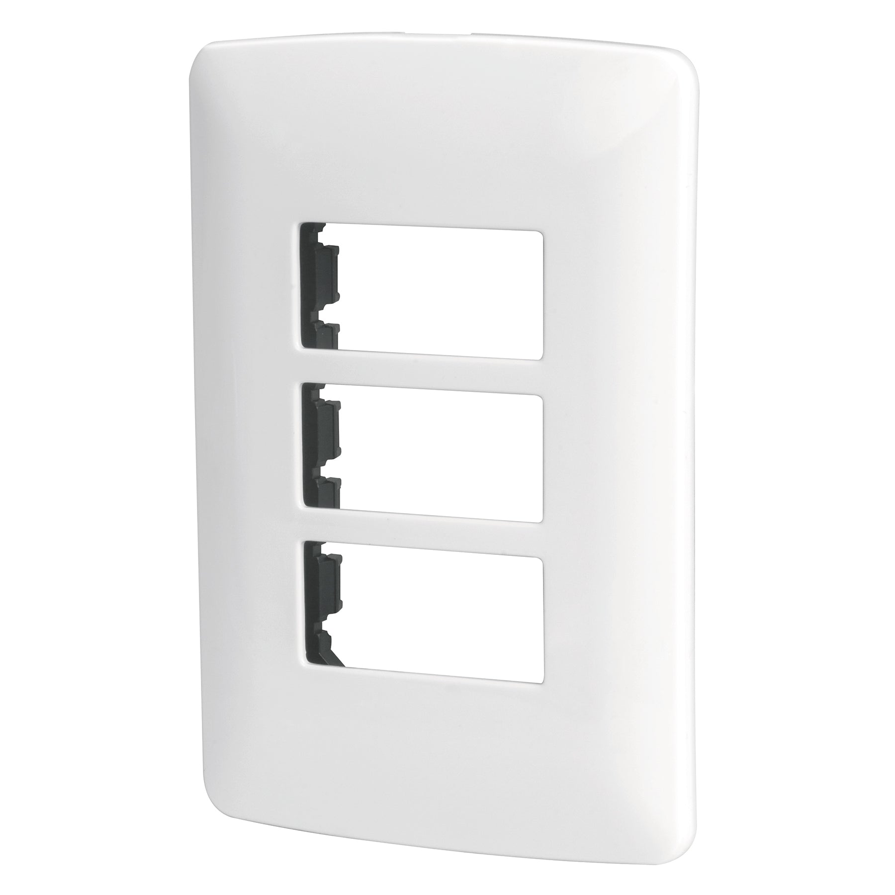 Placa 3 módulos de ABS, línea Italiana, color blanco