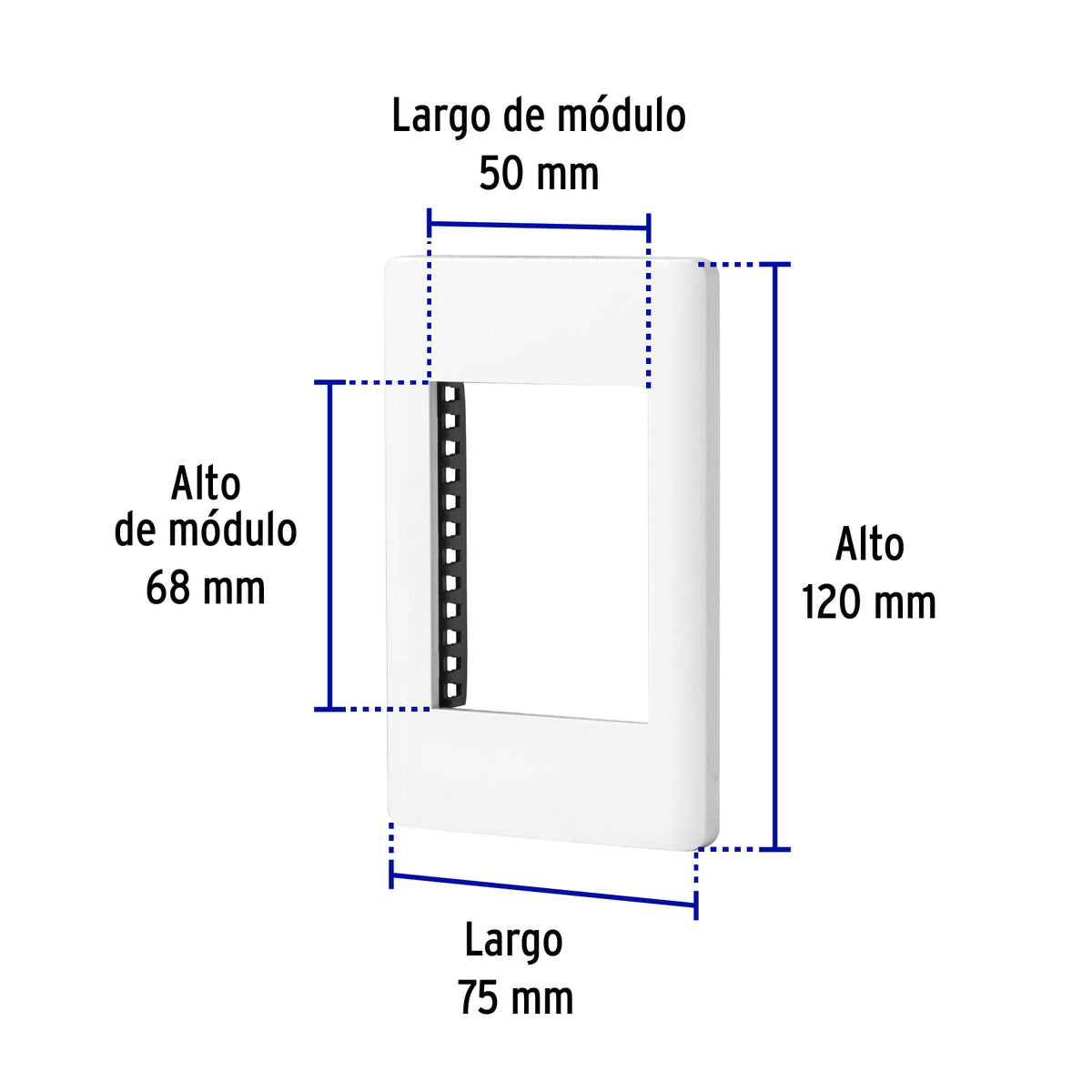 Placa blanca de 1 ventana 3 módulos, línea Lisboa, Volteck
