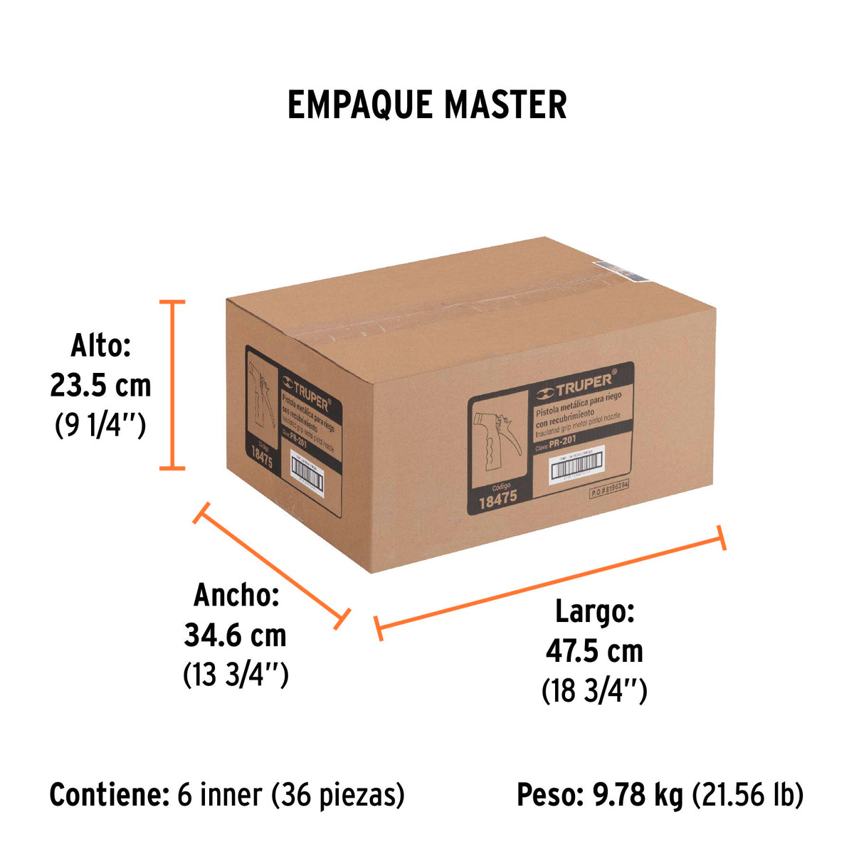 Pistola metálica 2 funciones con recubrim.