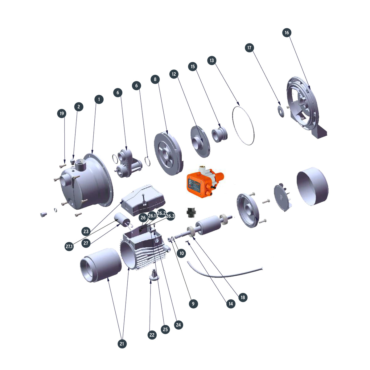 Bomba presurizadora jet hierro 1/2 HP con control, Truper